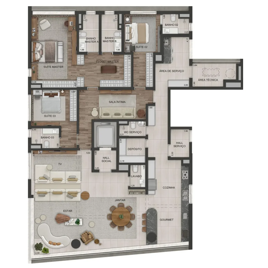 Lindenberg Vista Alto de Pinheiros - Planta Planta de 270m² 