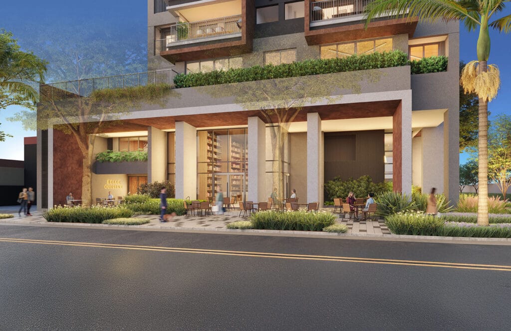 Fachada Ativa Do Vp Moema Na Av. Lavandisca, 465 – Moema, São Paulo, Lançamento Com Studios E Apartamentos De 1 E 2 Dormitórios.