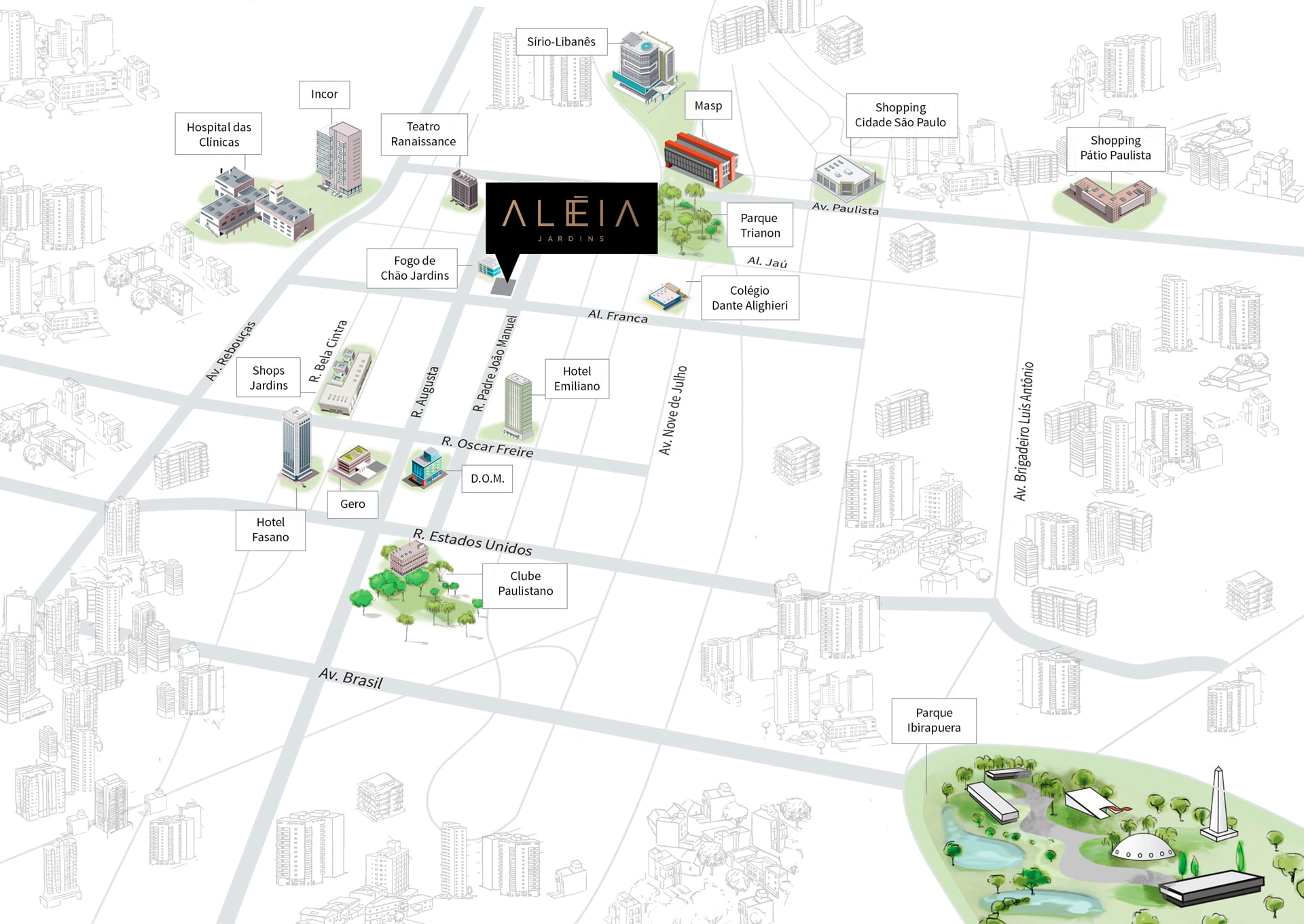 ALÉIA Jardins - Lançamento - Mapa da Região
