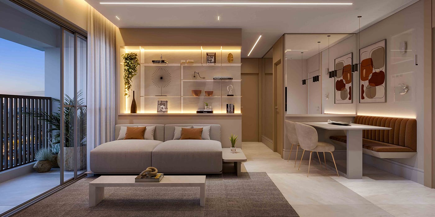 Apartamento de 62m² do GARDEN DESIGN Caminhos da Lapa