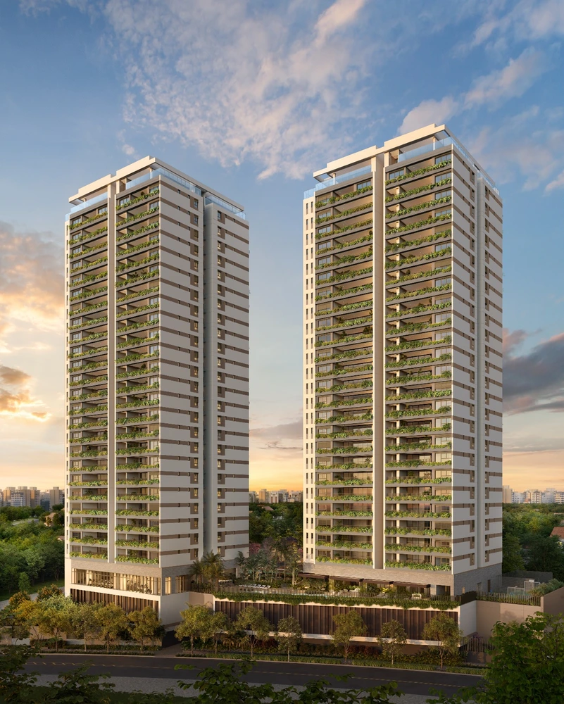 Fachada Contemporânea Do Quarten Ibirapuera, Lançamento De Alto Padrão Da Trisul Na Avenida Dr. Altino Arantes, 1297 – Vila Clementino, Próximo Ao Parque Ibirapuera.