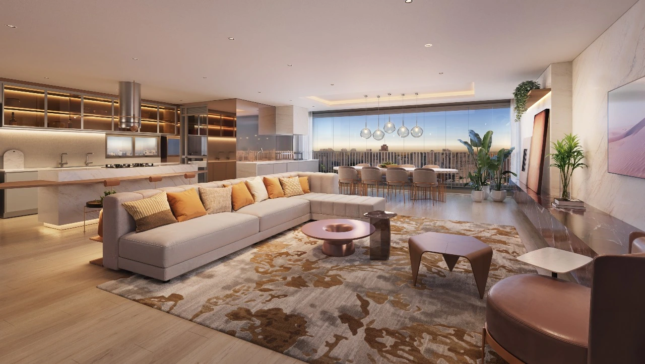 Living apto decorado - 164m² - QUARTEN Ibirapuera - Trisul
