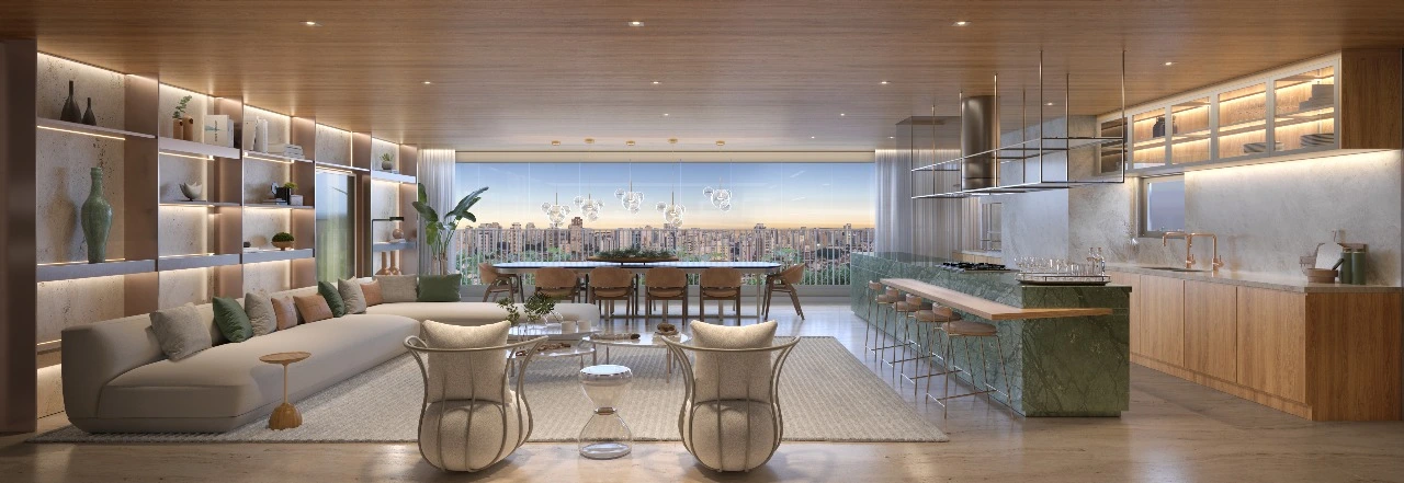 Living apto decorado - 207m² - QUARTEN Ibirapuera - Trisul
