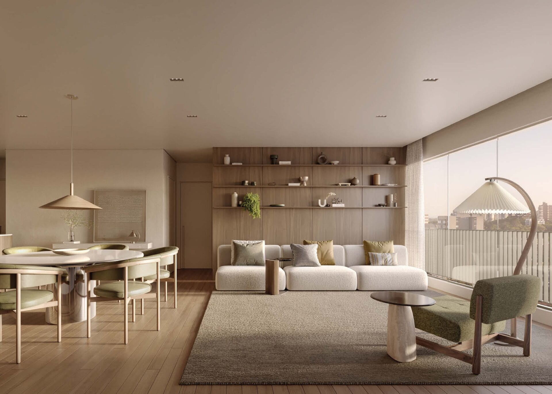 Living do Apartamento de 124m² - Gavia Moema - Lançamento Plaente