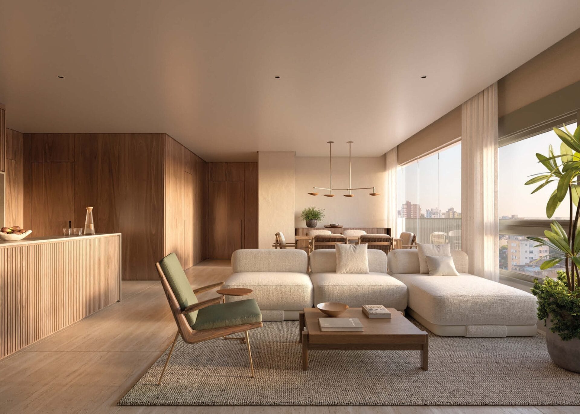 Living do Apartamento de 126m² - Gavia Moema - Lançamento Plaente