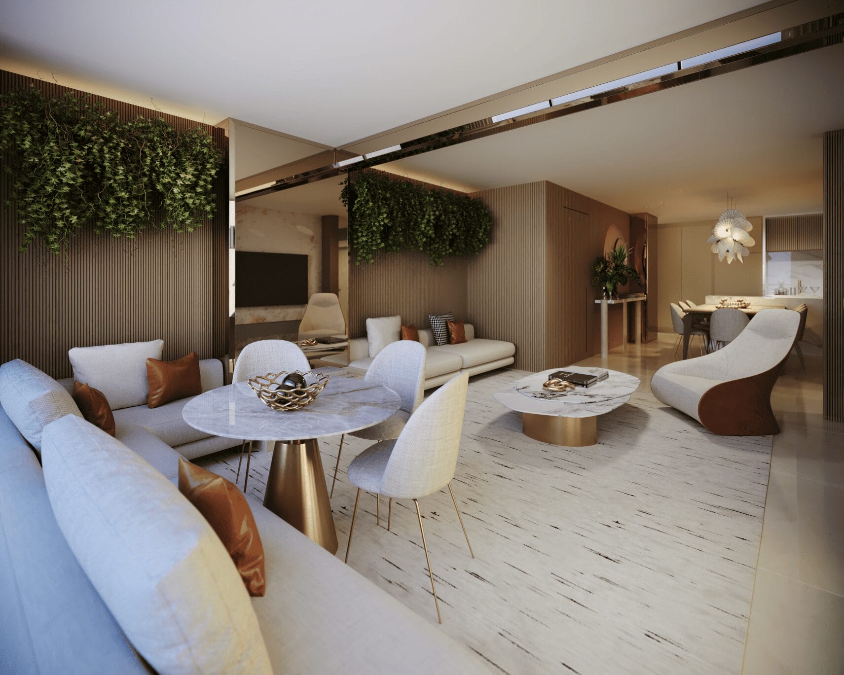 Living do Apartamento de 94m² - NAARA Higienópolis