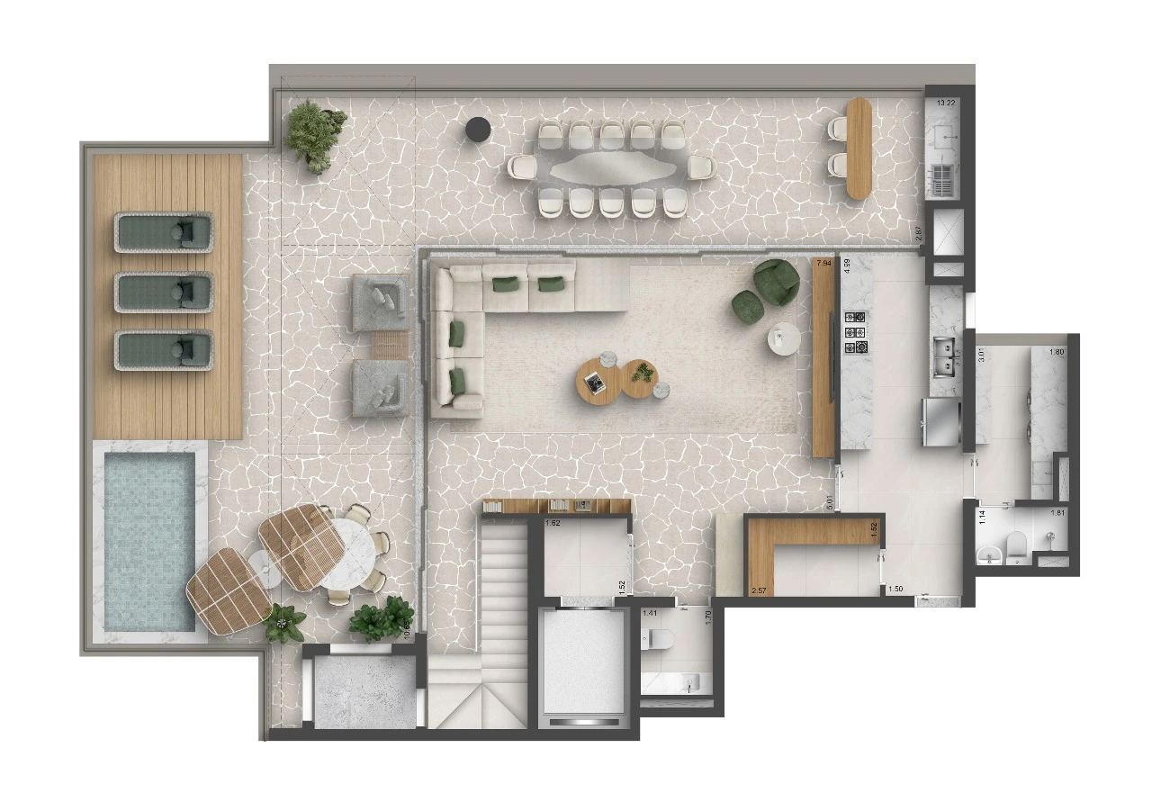 Quarten Ibirapuera - Planta Duplex de 395m² - Piso Superior
