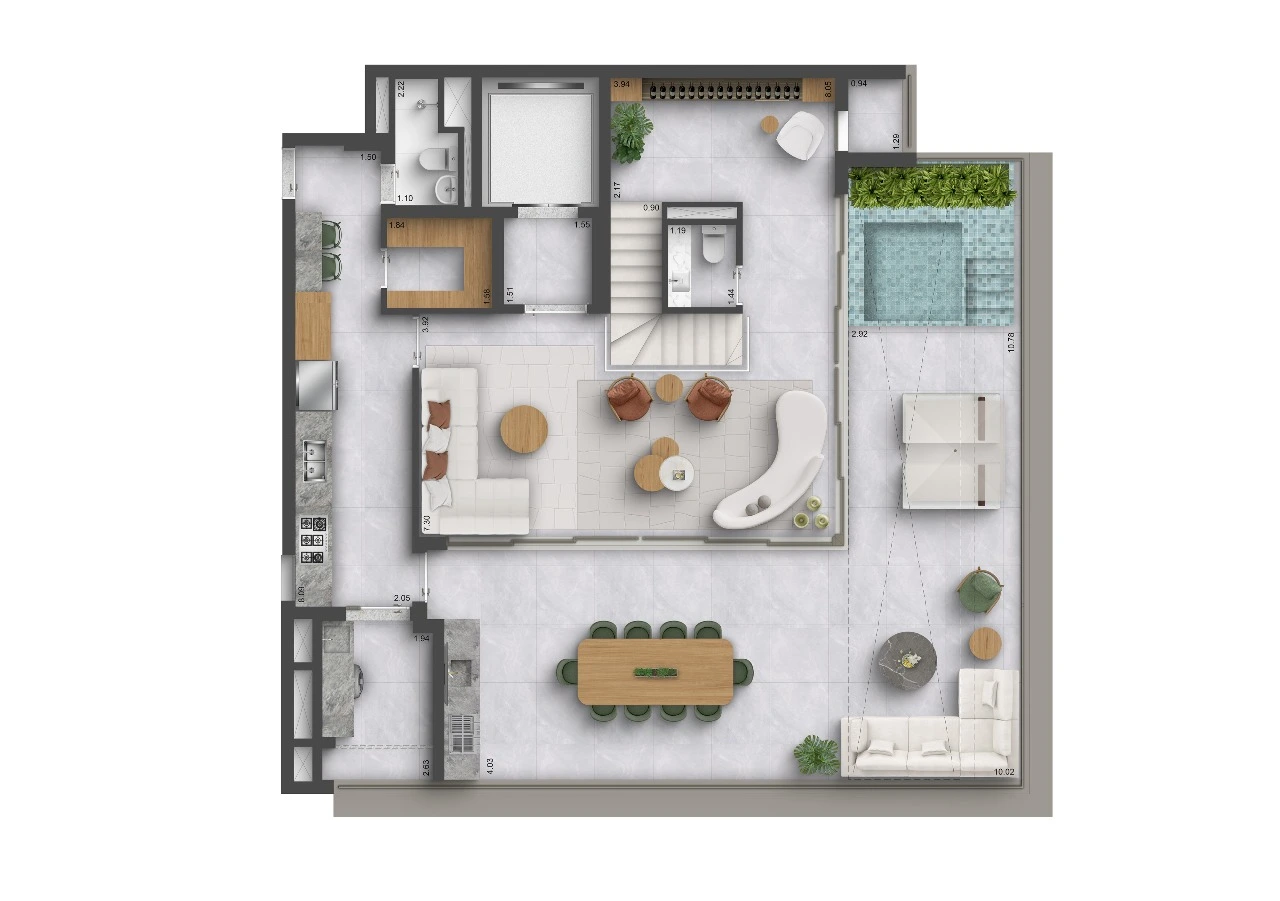 Quarten Ibirapuera - Planta Duplex de 306m² - Piso Superior