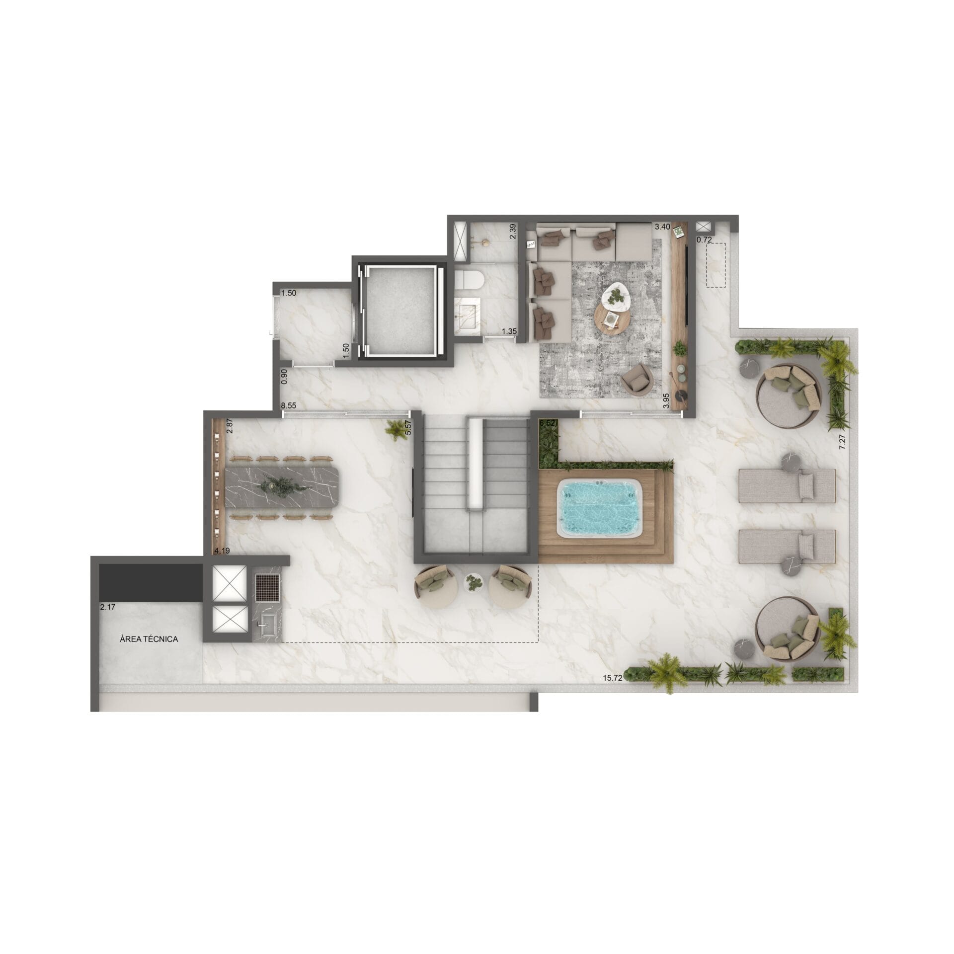 Home Boutique By Living Campo Belo - Planta Planta Duplex Superior 265m²