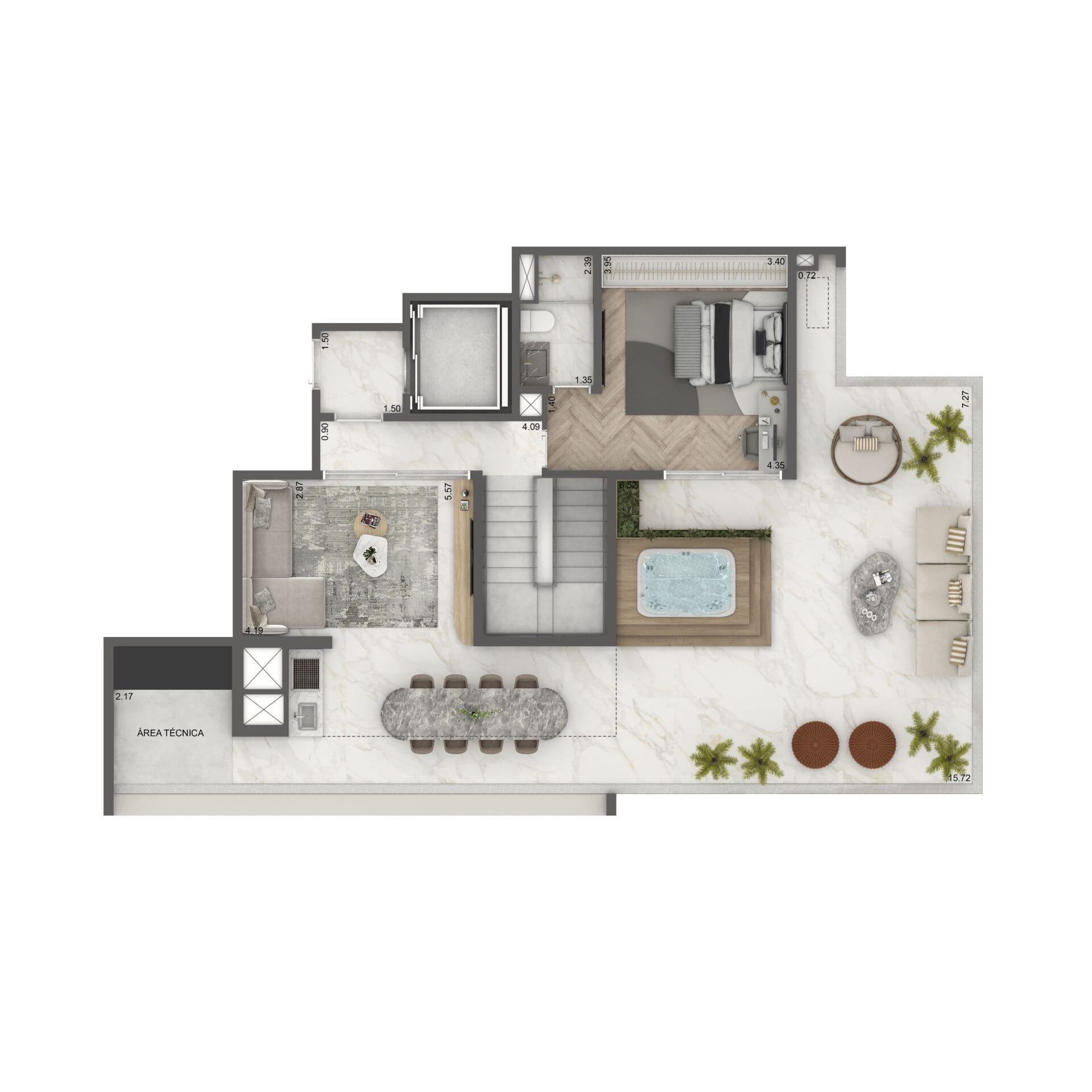 Home Boutique By Living Campo Belo - Planta Planta Duplex Superior 265m²