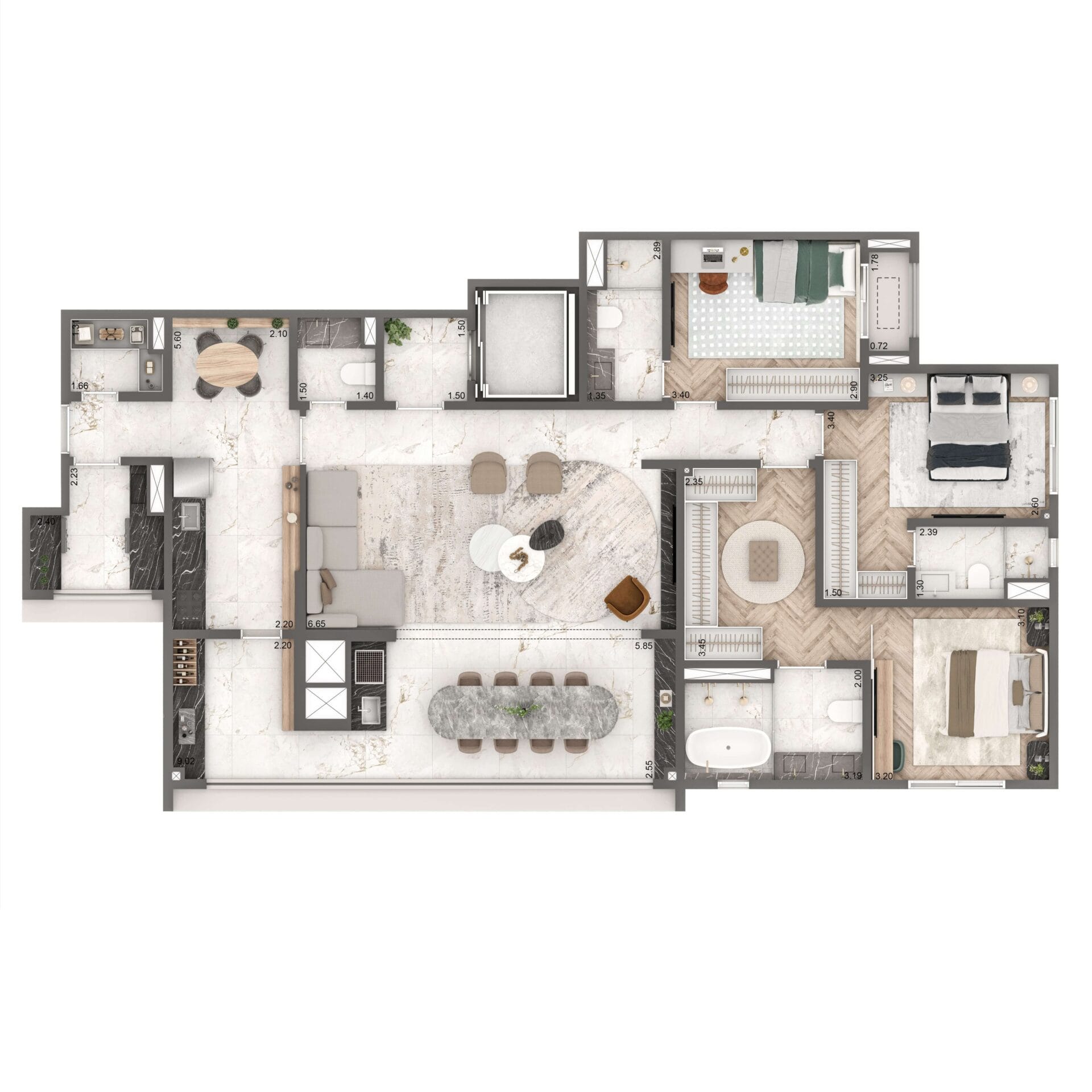 Home Boutique By Living Campo Belo - Planta Planta Opção 149m² 