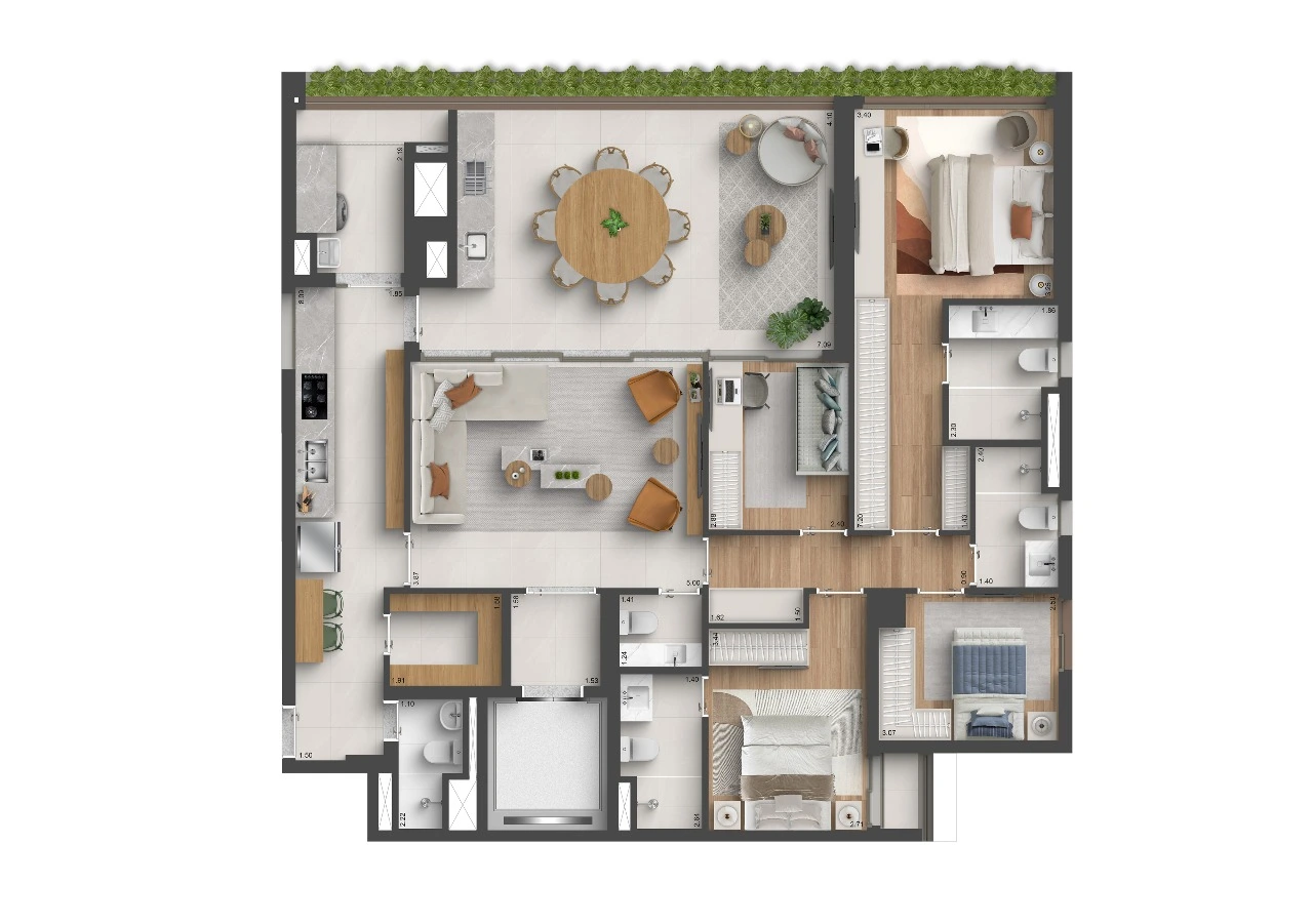 Quarten Ibirapuera - Planta Planta Padrão - 164m²