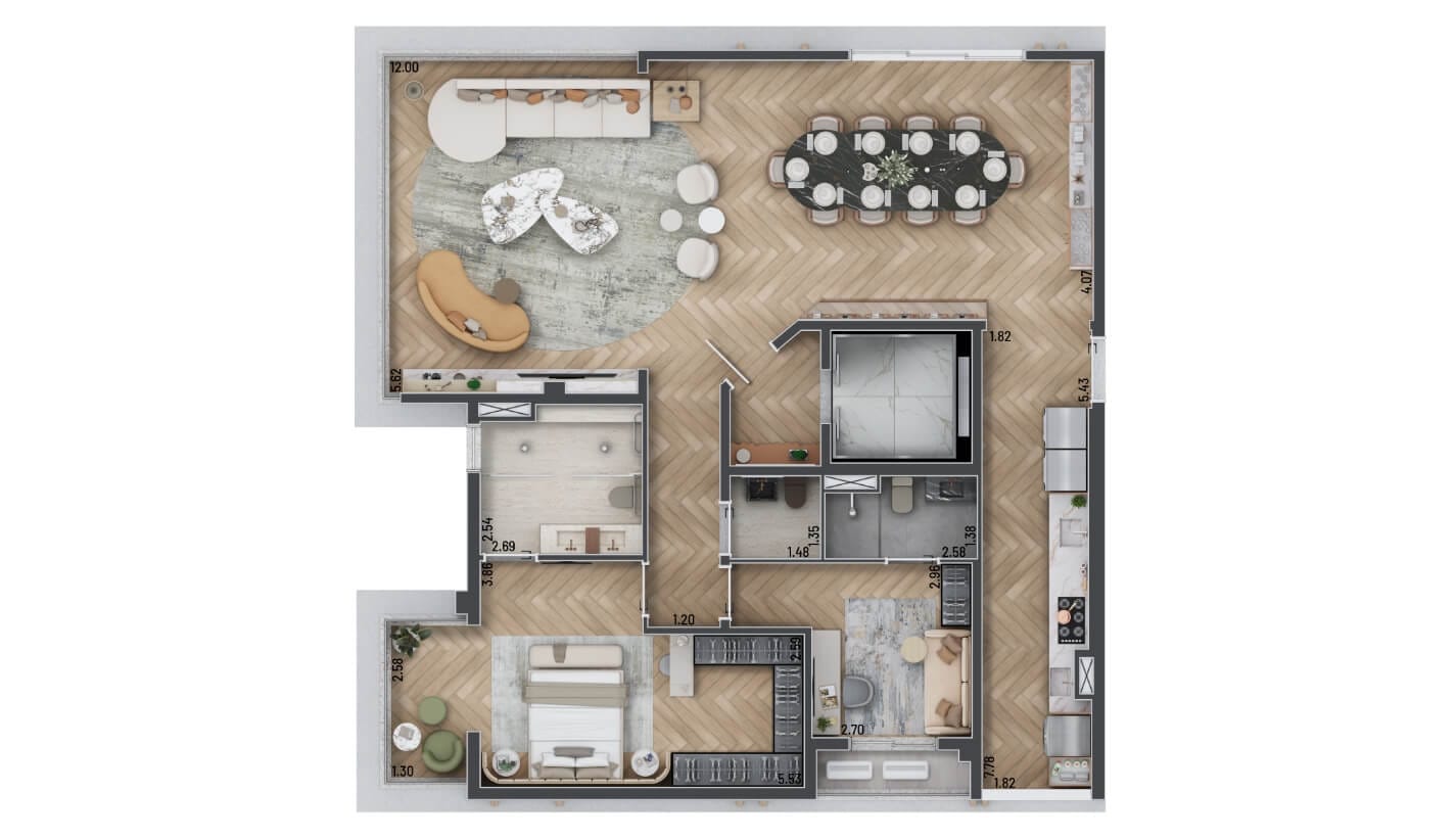NAARA Higienópolis – Sênior Living - Planta Planta Opção de 145m²