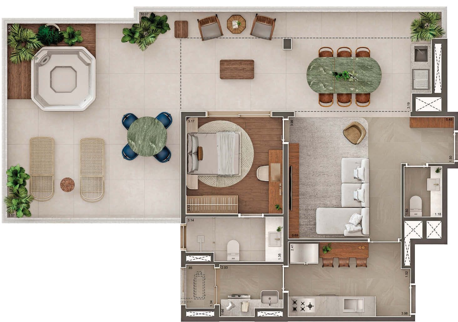 GAVIA Moema - Planta Planta de 128m² - Penthouse