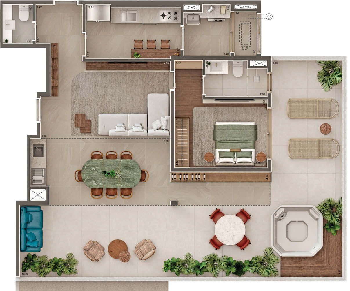 GAVIA Moema - Planta Planta de 147m² - Penthouse