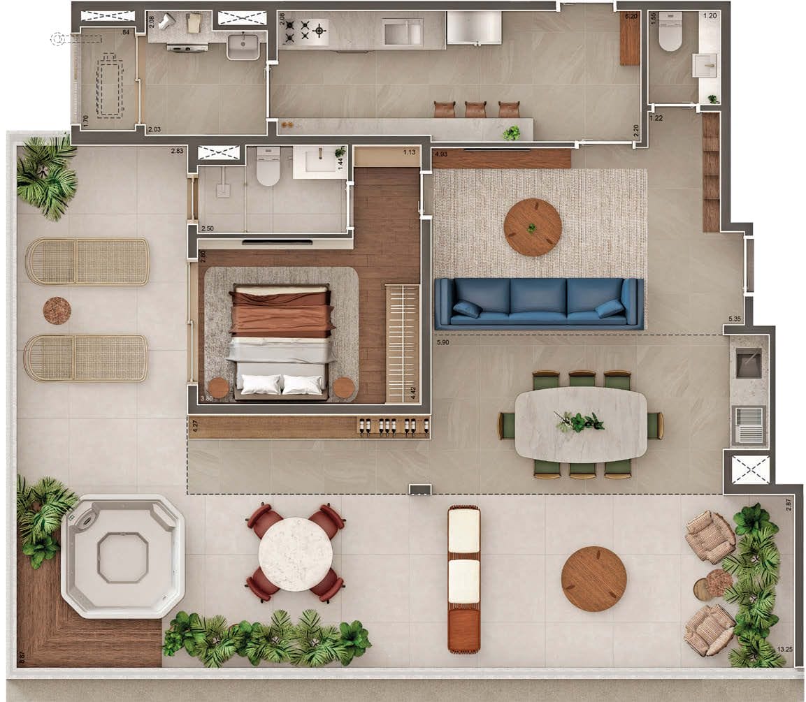 GAVIA Moema - Planta Planta de 149m² - Penthouse