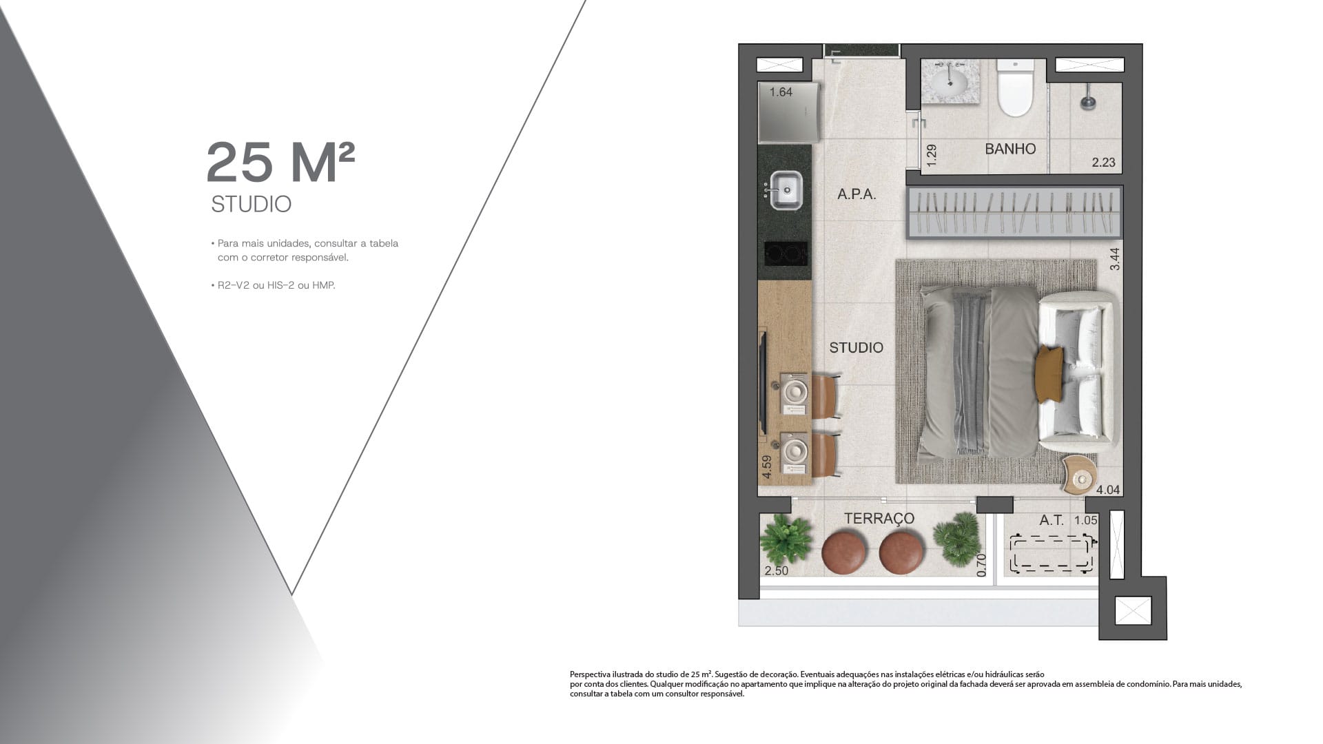VP Moema - Planta Planta de 25 m²