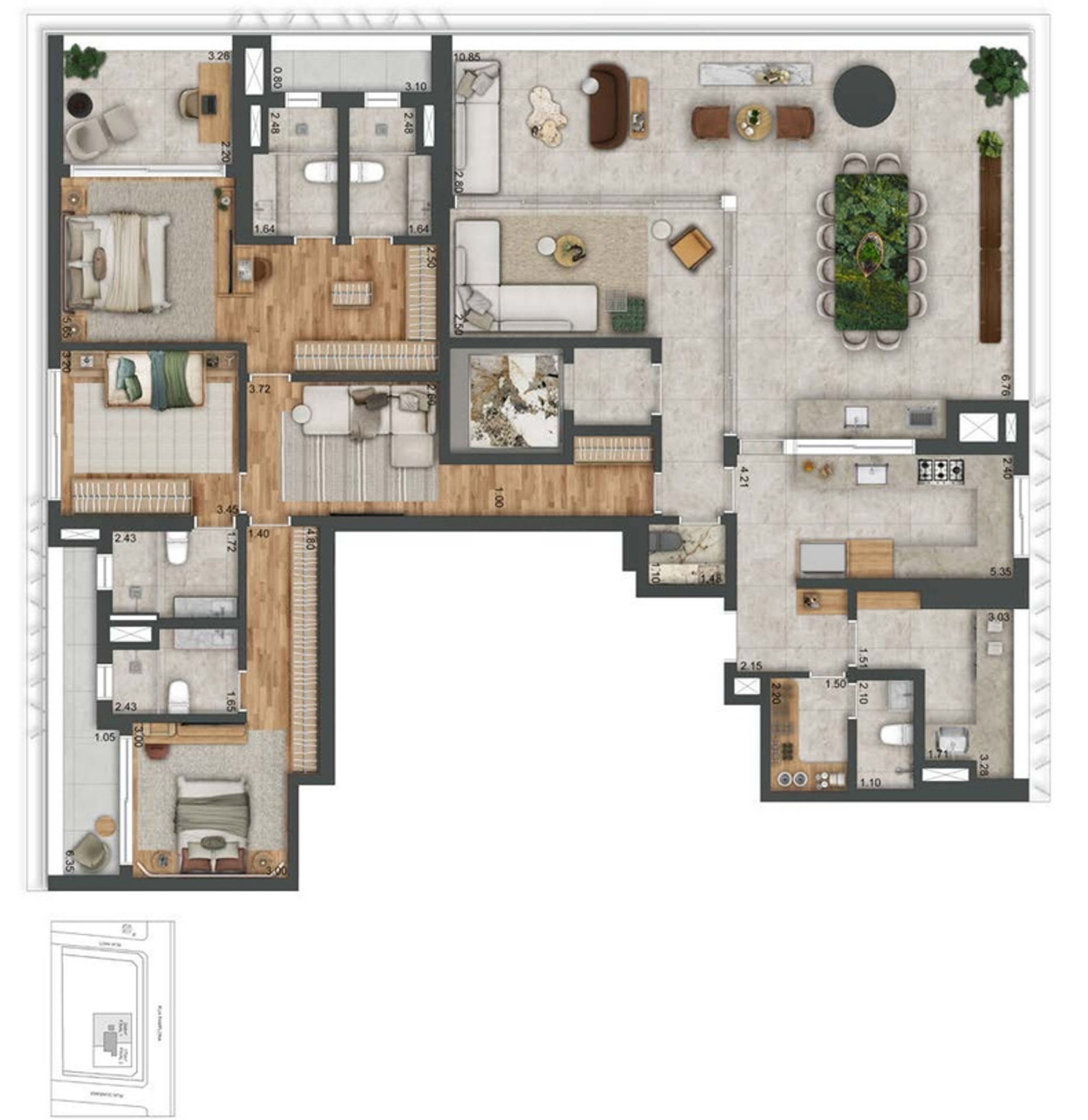 Autór Jardins - Planta Planta de 263m²