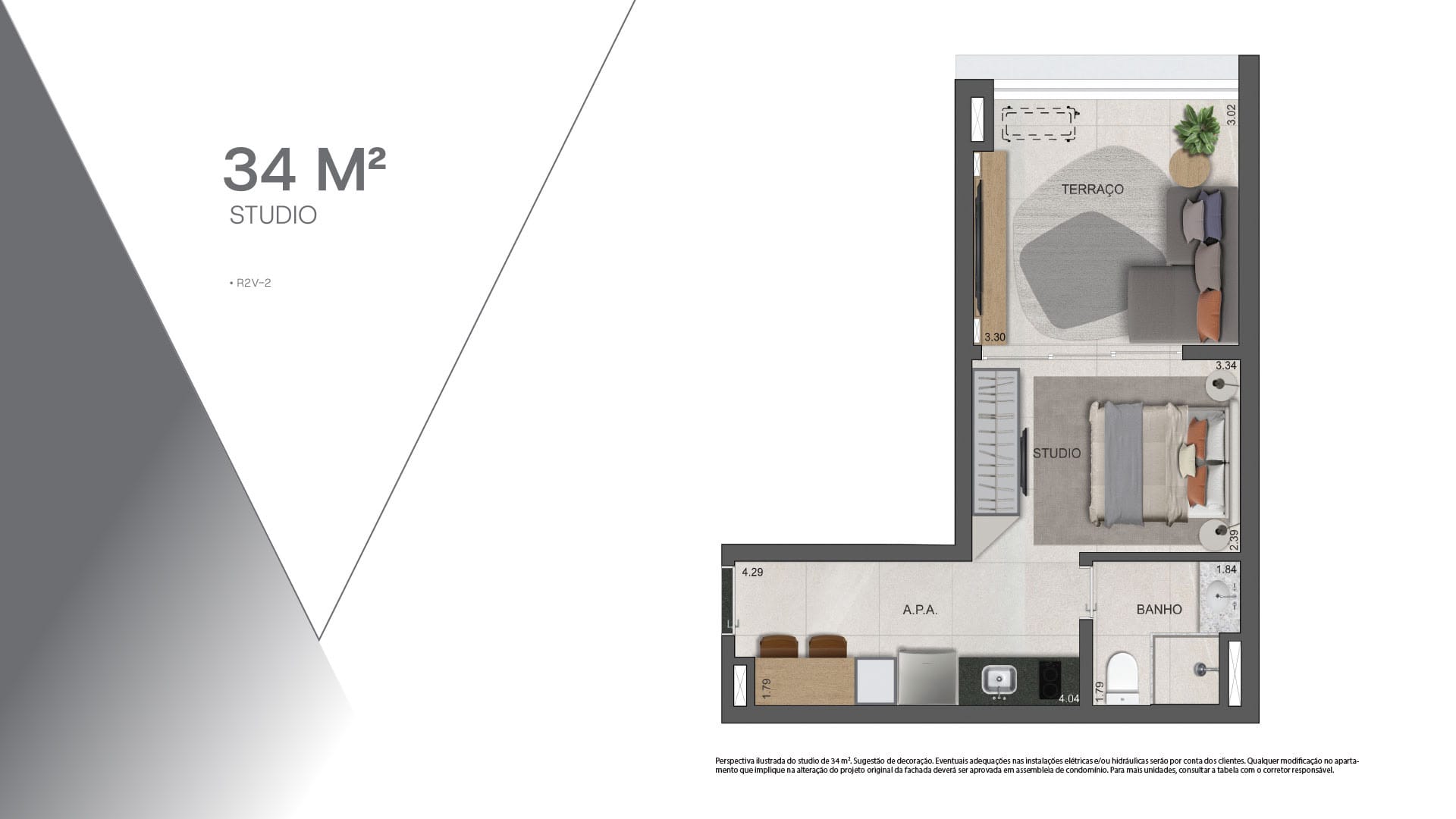 VP Moema - Planta Planta de 34 m²