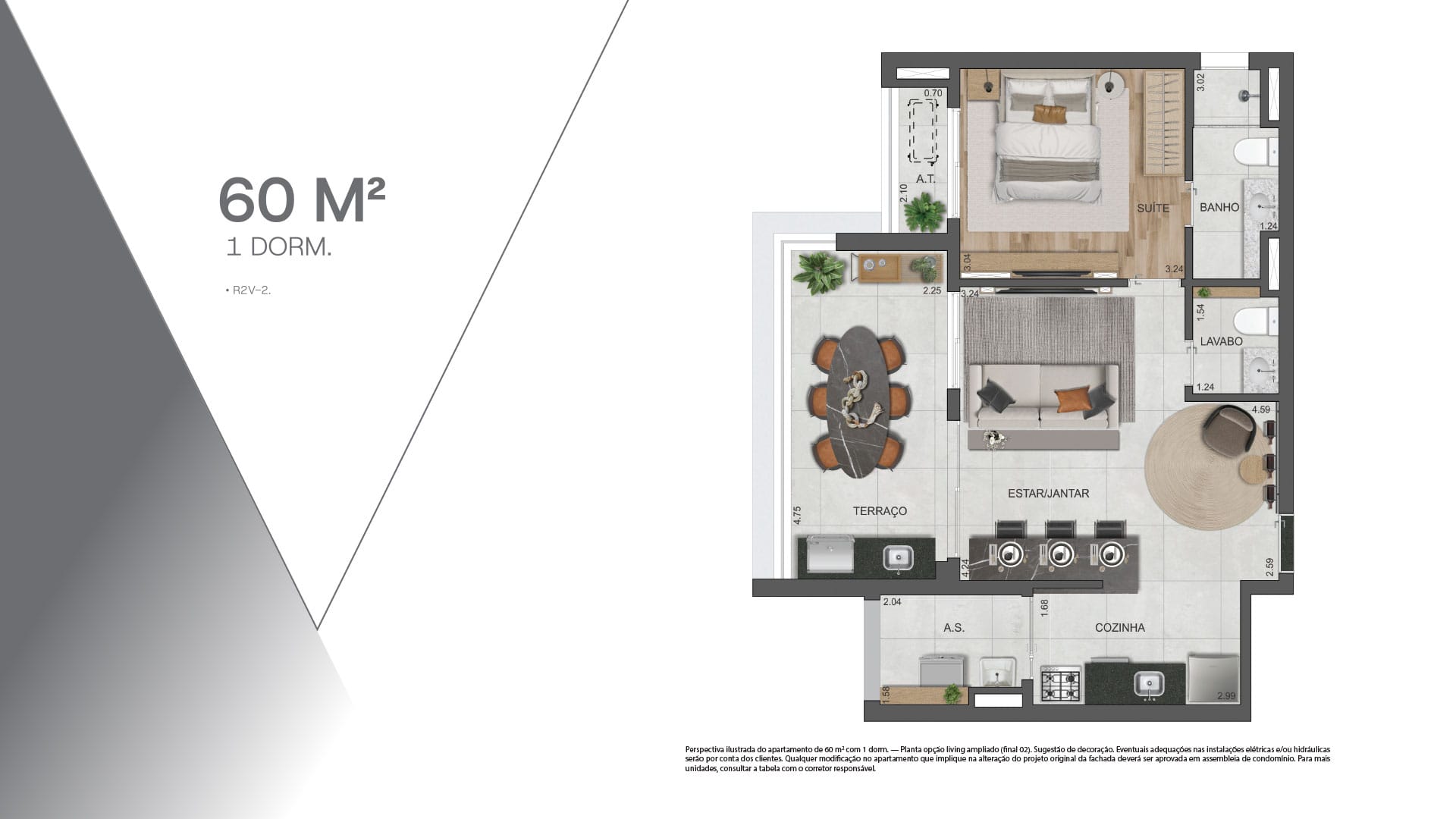 VP Moema - Planta Planta de 60 m²