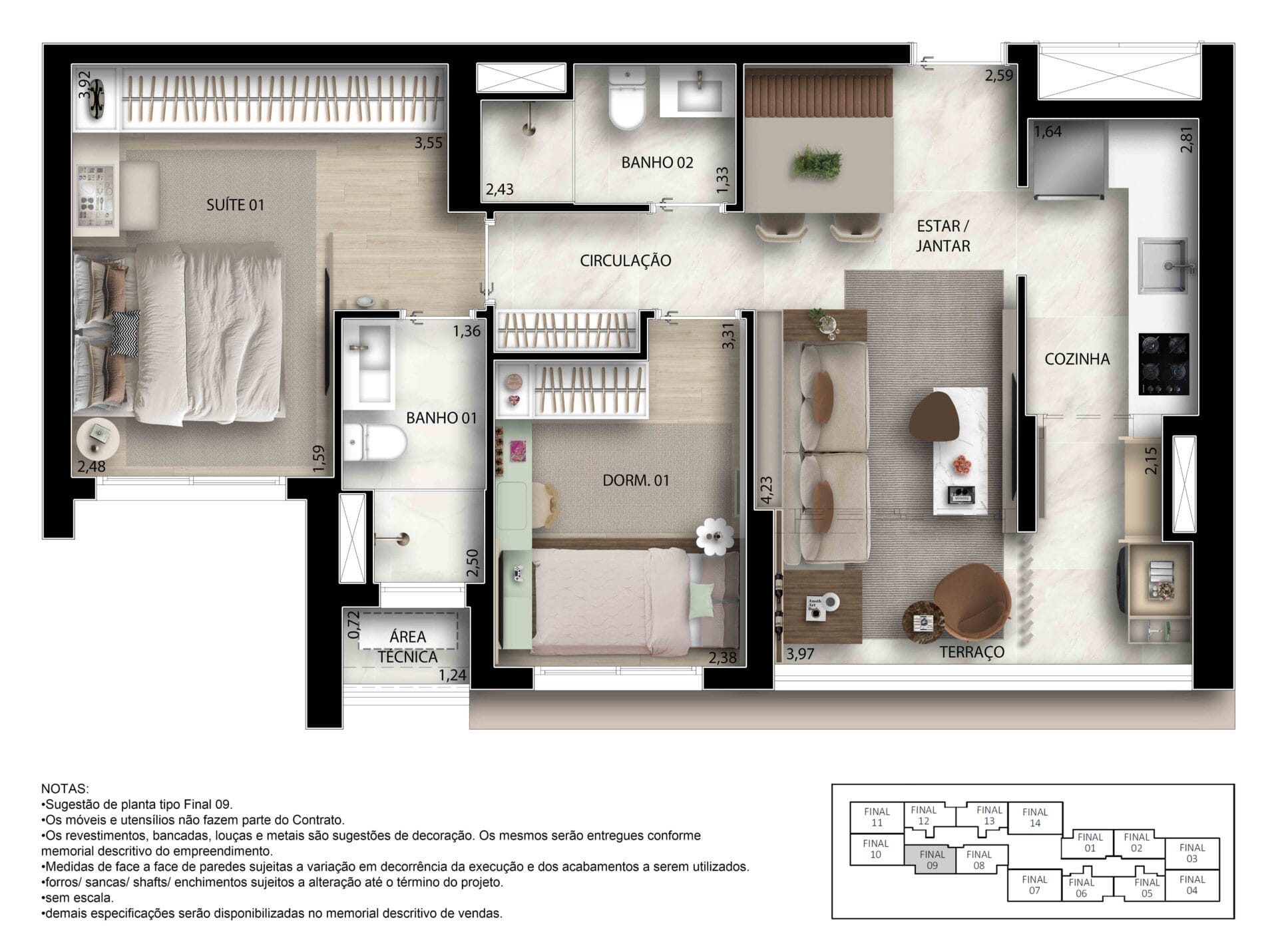 Garden Design Caminhos da Lapa - Planta Planta de 62m² 