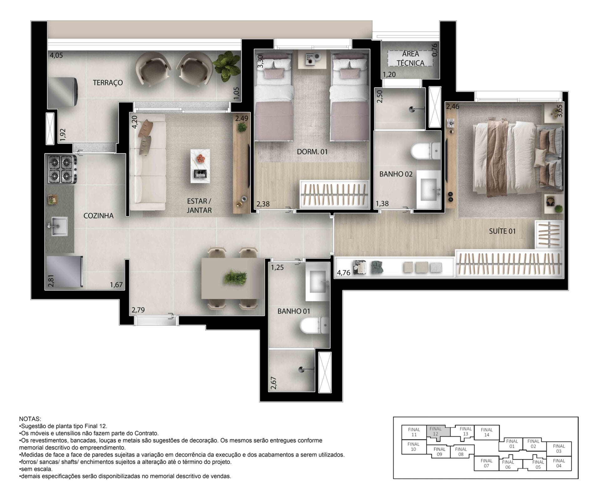 Garden Design Caminhos da Lapa - Planta Planta de 62m²