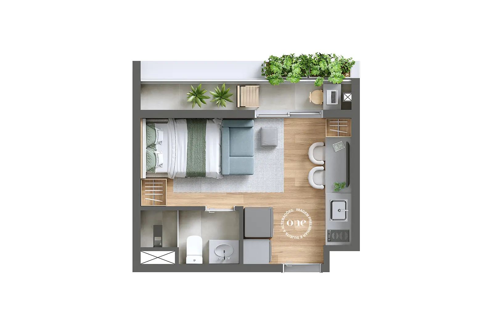 NEX ONE Sarutaiá Jardins - Planta Planta Studio
