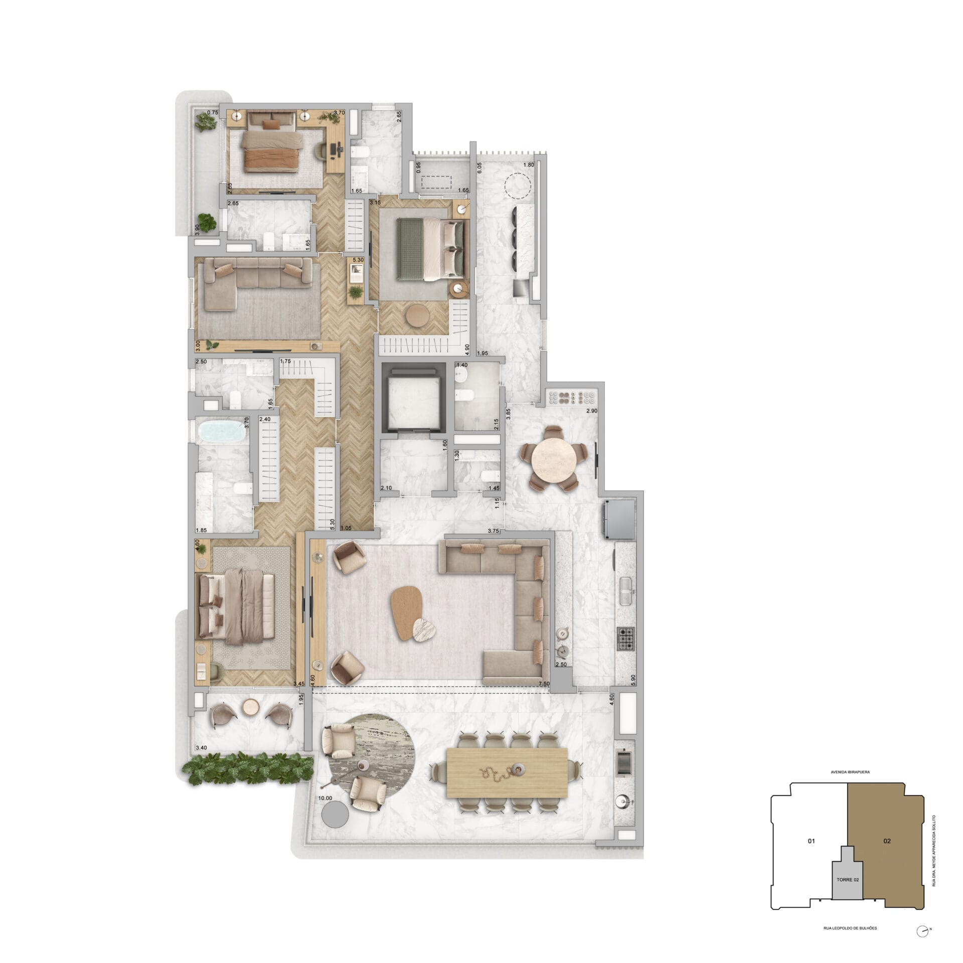 ZEN Cyrela & YOO - Planta Planta de 270m² - Opçção 03
