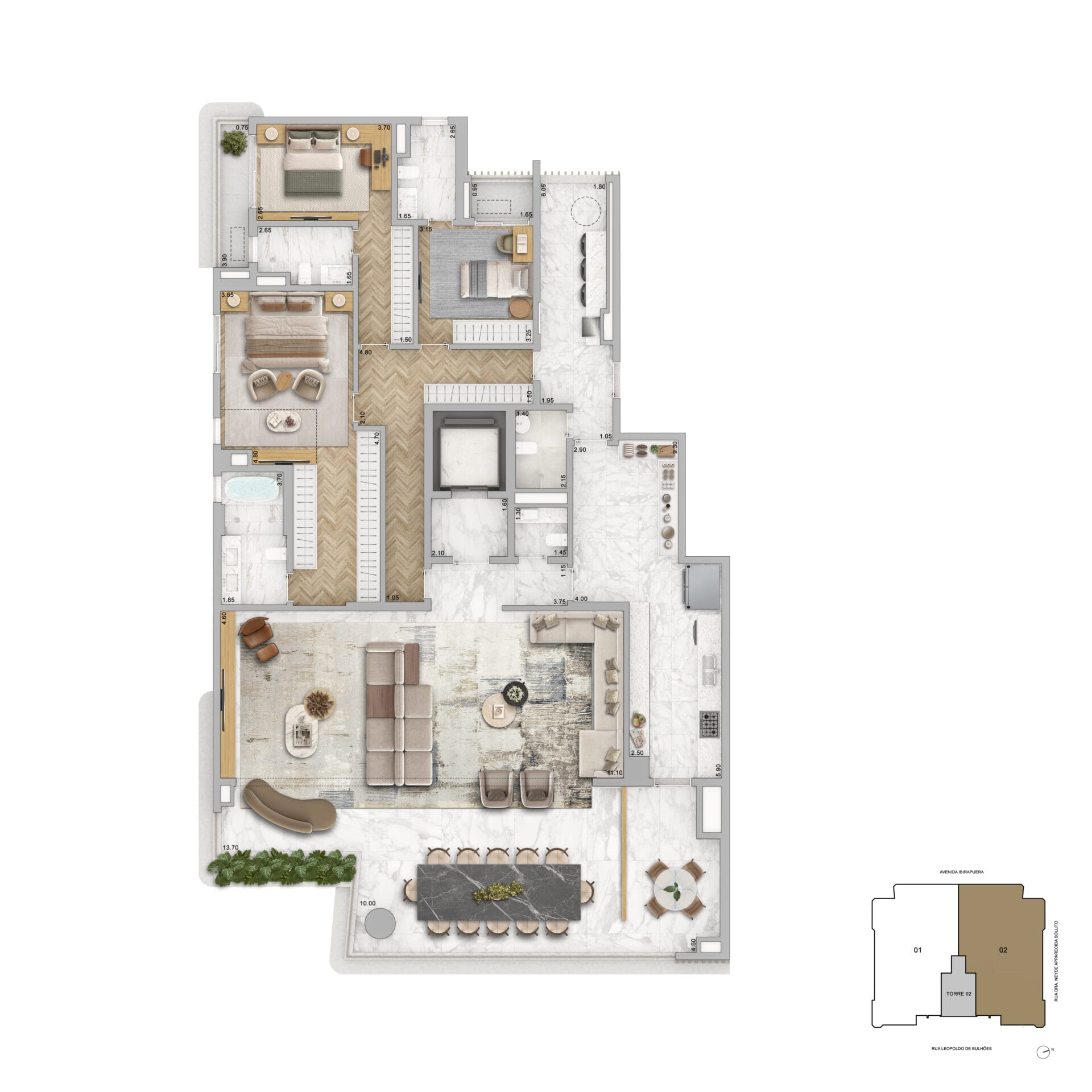 ZEN Cyrela & YOO - Planta Planta de 270m² - Opçção 04