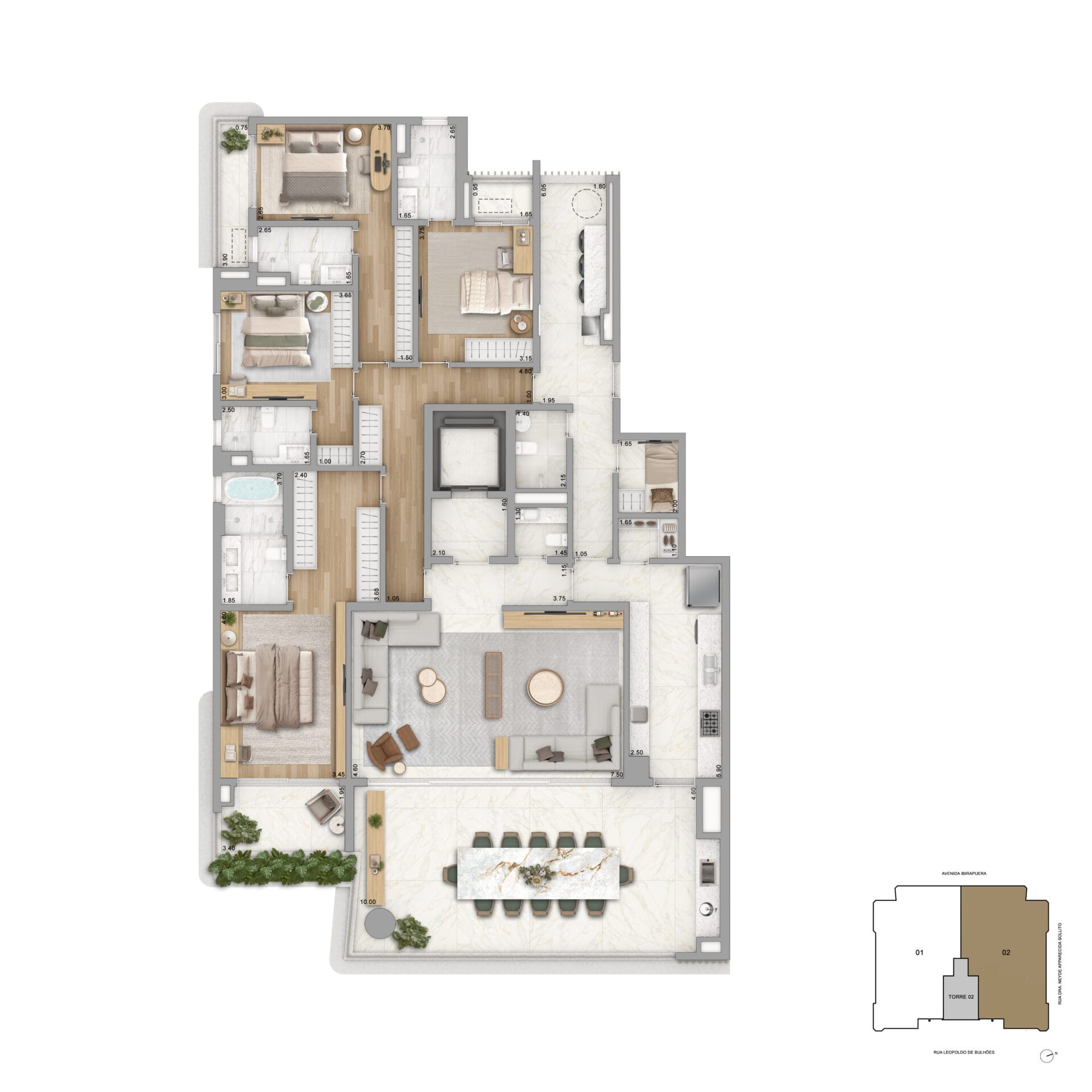 ZEN Cyrela & YOO - Planta Planta de 270m² - Padrão