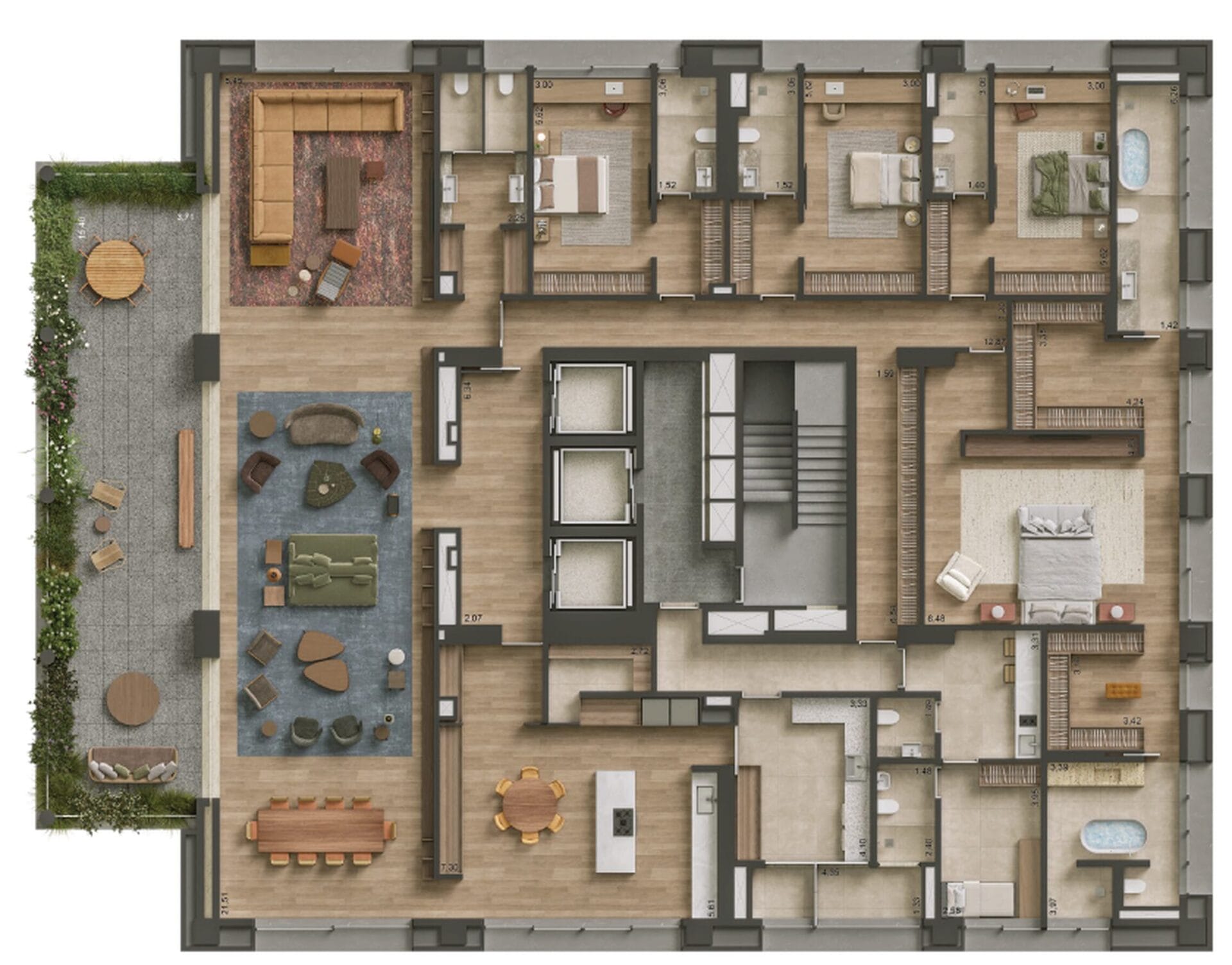 PJM 923 Jardins - Planta Planta de 580 m² - Opção 1