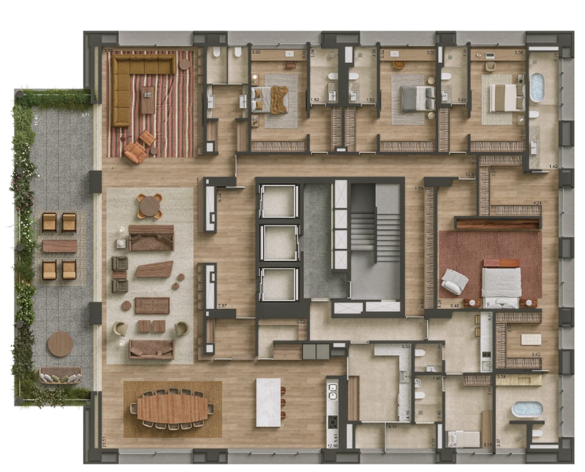 PJM 923 Jardins - Planta Planta de 580 m² - Opção 2