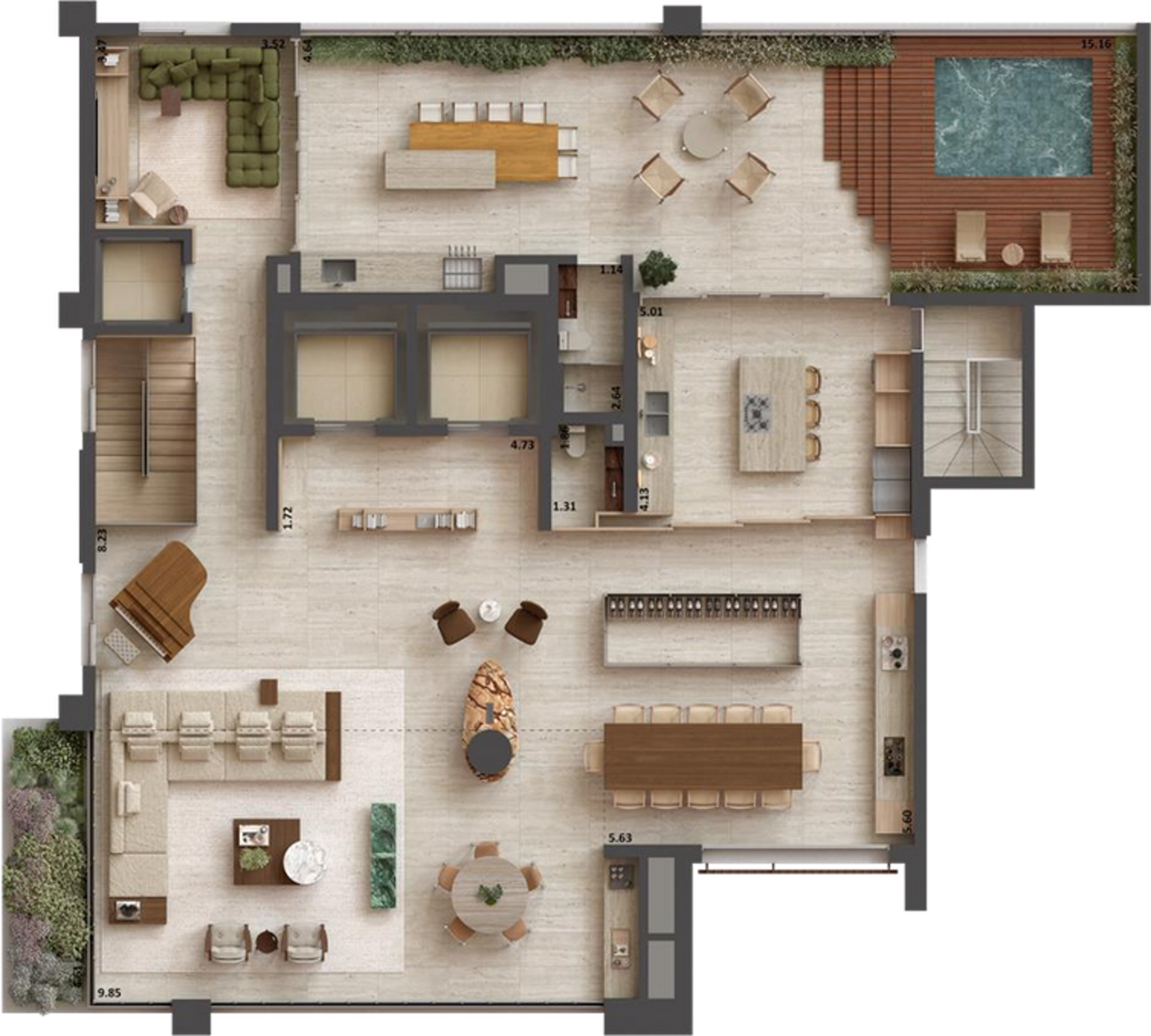 SOFIA Campo Belo - Planta Duplex de 551m² (Superior)