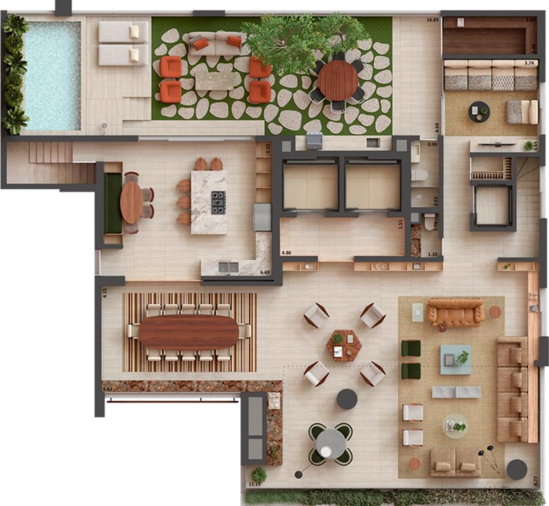 SOFIA Campo Belo - Planta Duplex de 644m² (Superior)