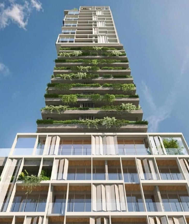 Fachada Do Aera Jardins Na Rua Melo Alves, Jardins – São Paulo. Lançamento Global Realty Com Arquitetura De Jonas Birger, Interiores De Paula Aveiro E Paisagismo De Ricardo Cardim.