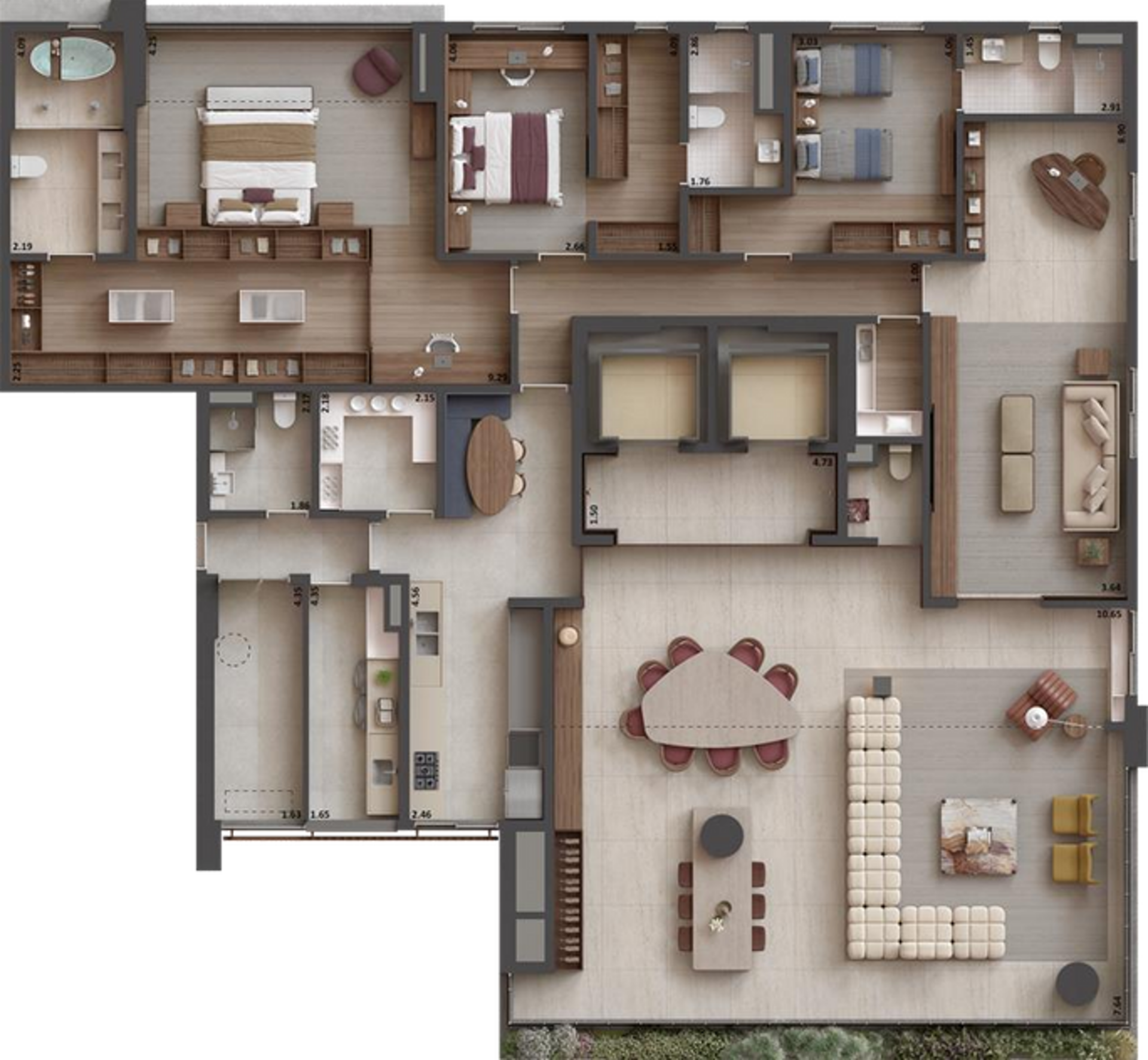 SOFIA Campo Belo - Planta Planta de 328m² (Opção 1)