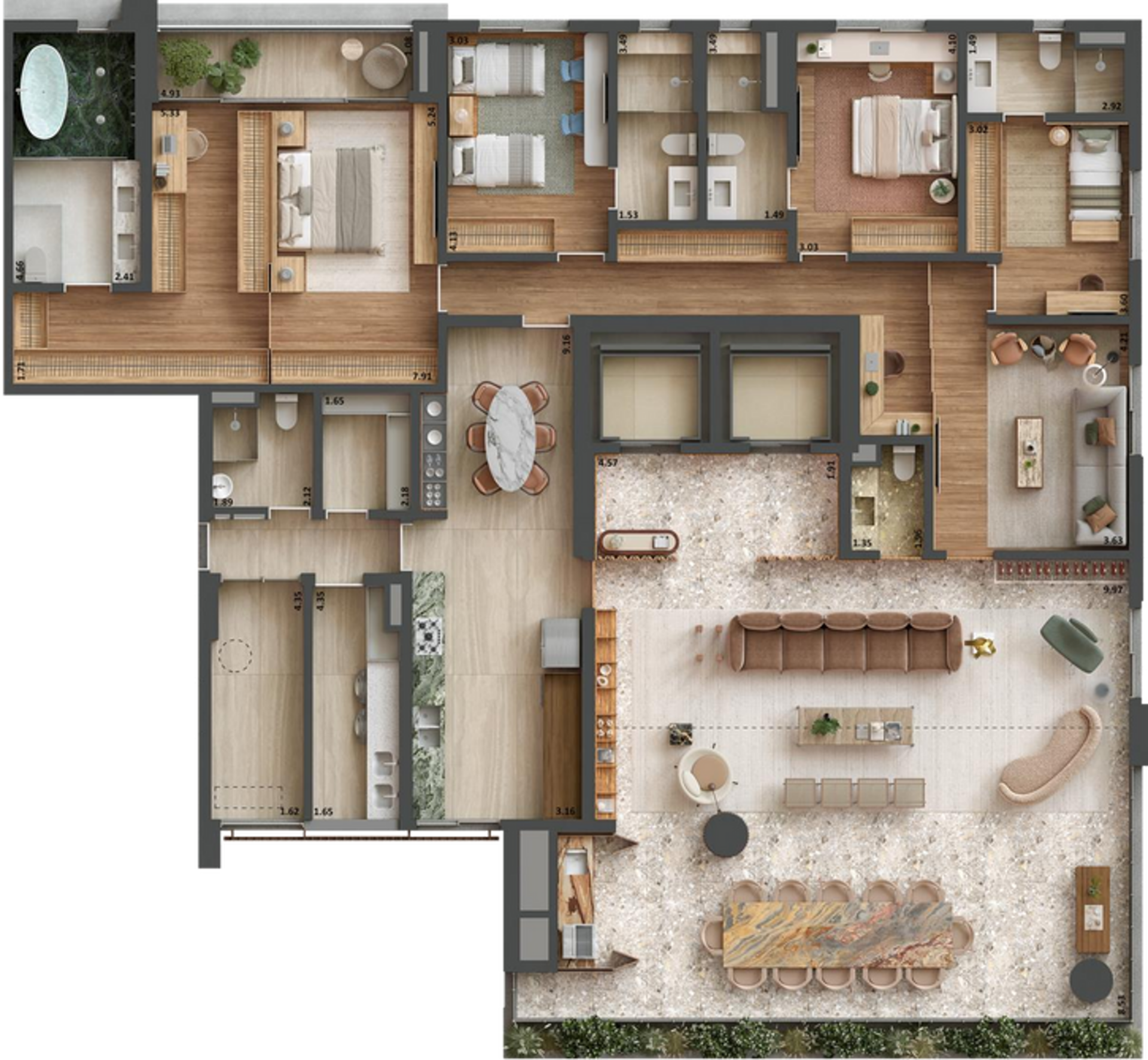 SOFIA Campo Belo - Planta Planta de 328m² (Opção 2)