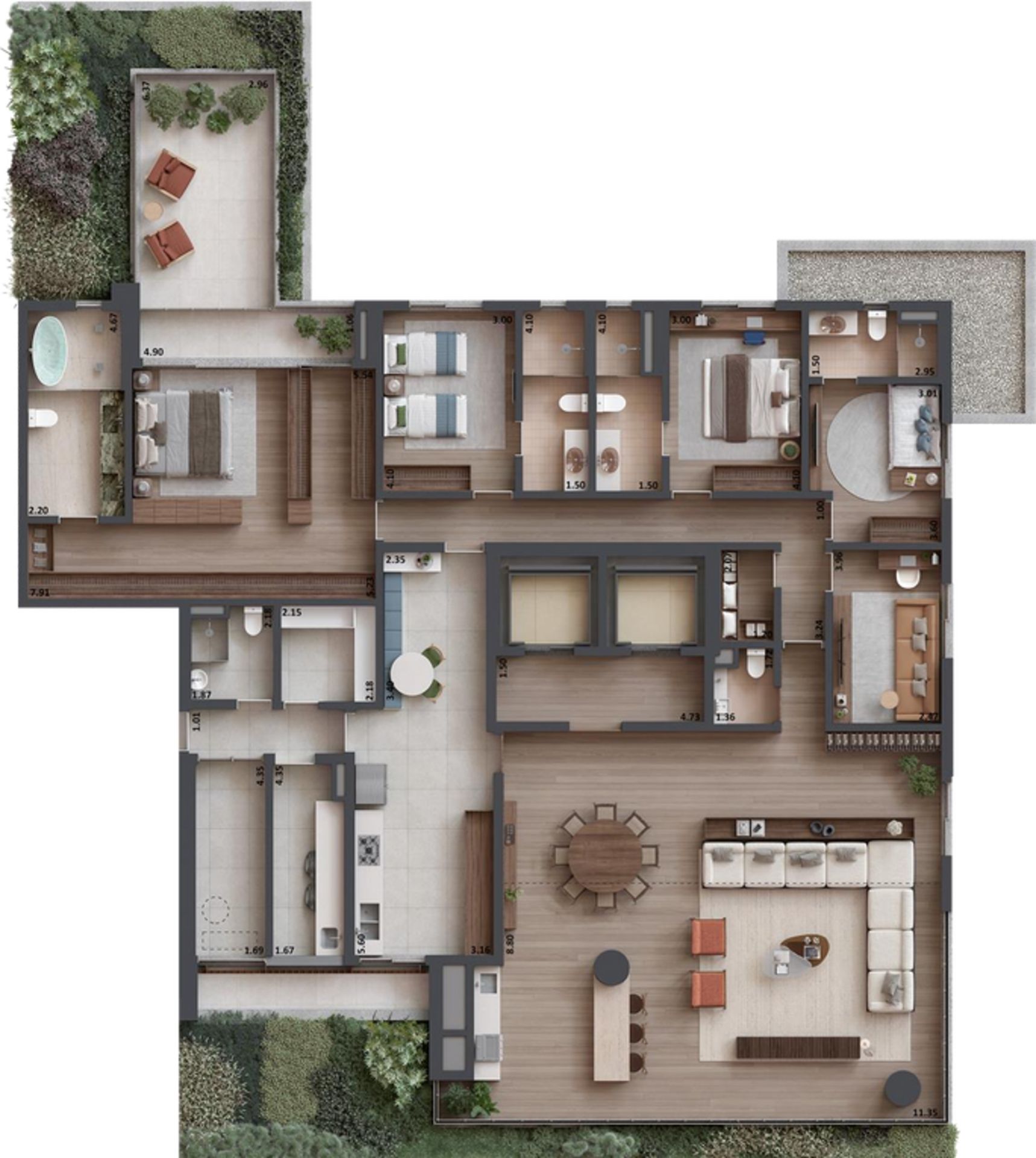 SOFIA Campo Belo - Planta Planta de 343m² (Garden) 