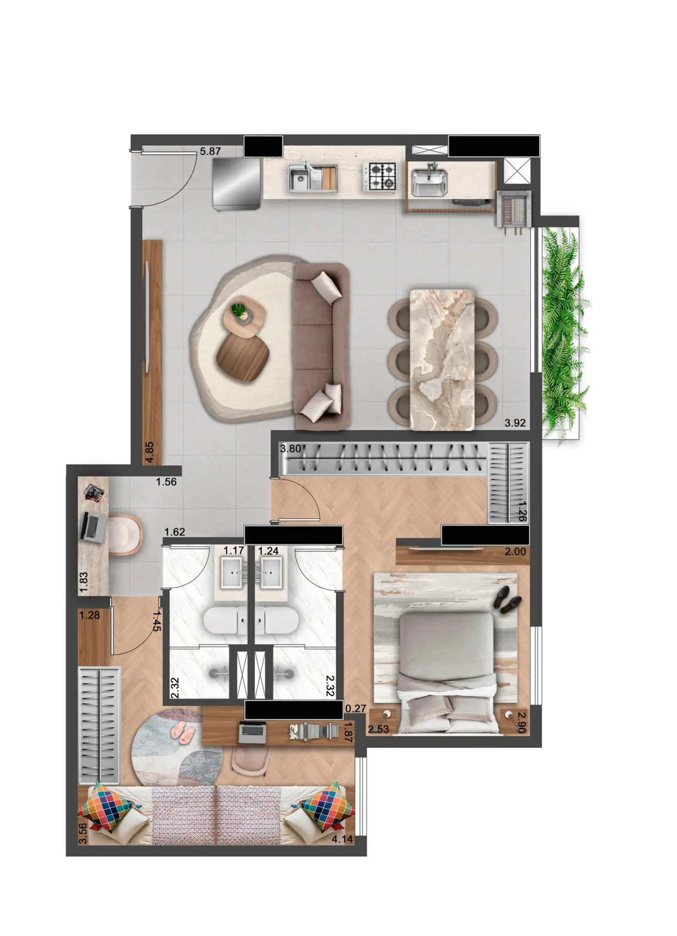 Alta Floresta Tatuapé - Planta Planta de 69m²