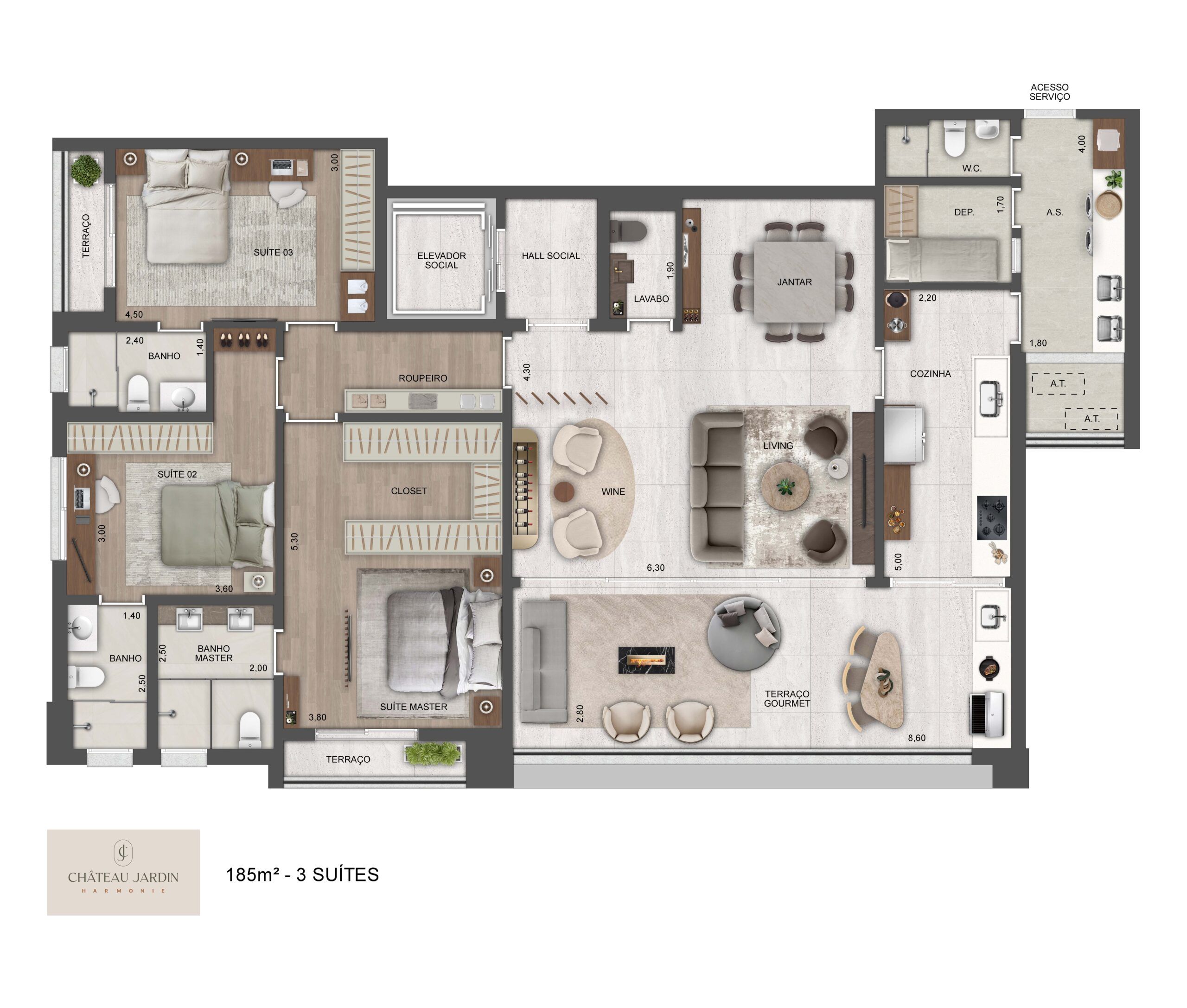 Harmonie - 185m² - 3 Suítes
