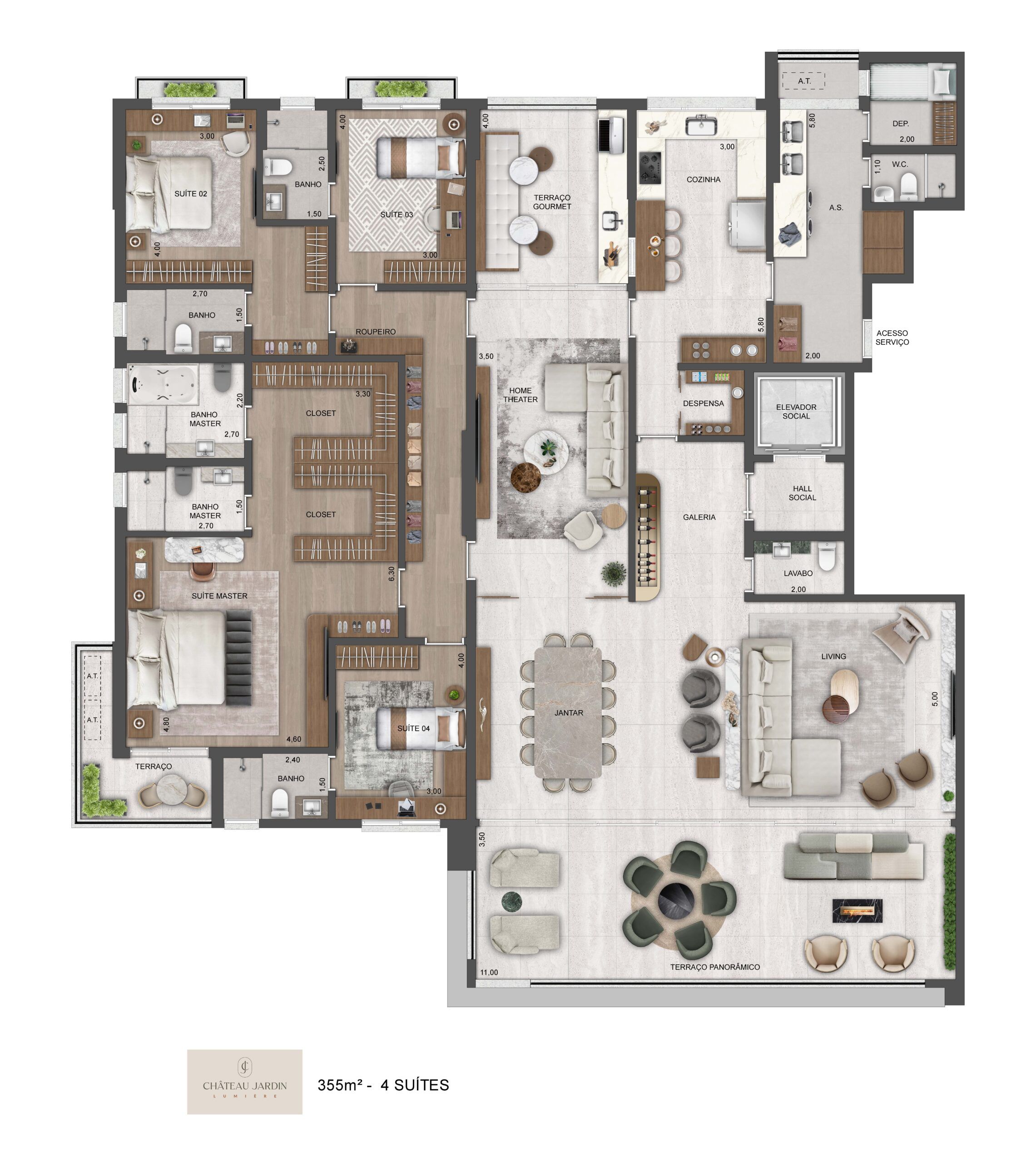 Lumière - 355m² - 4 Suítes