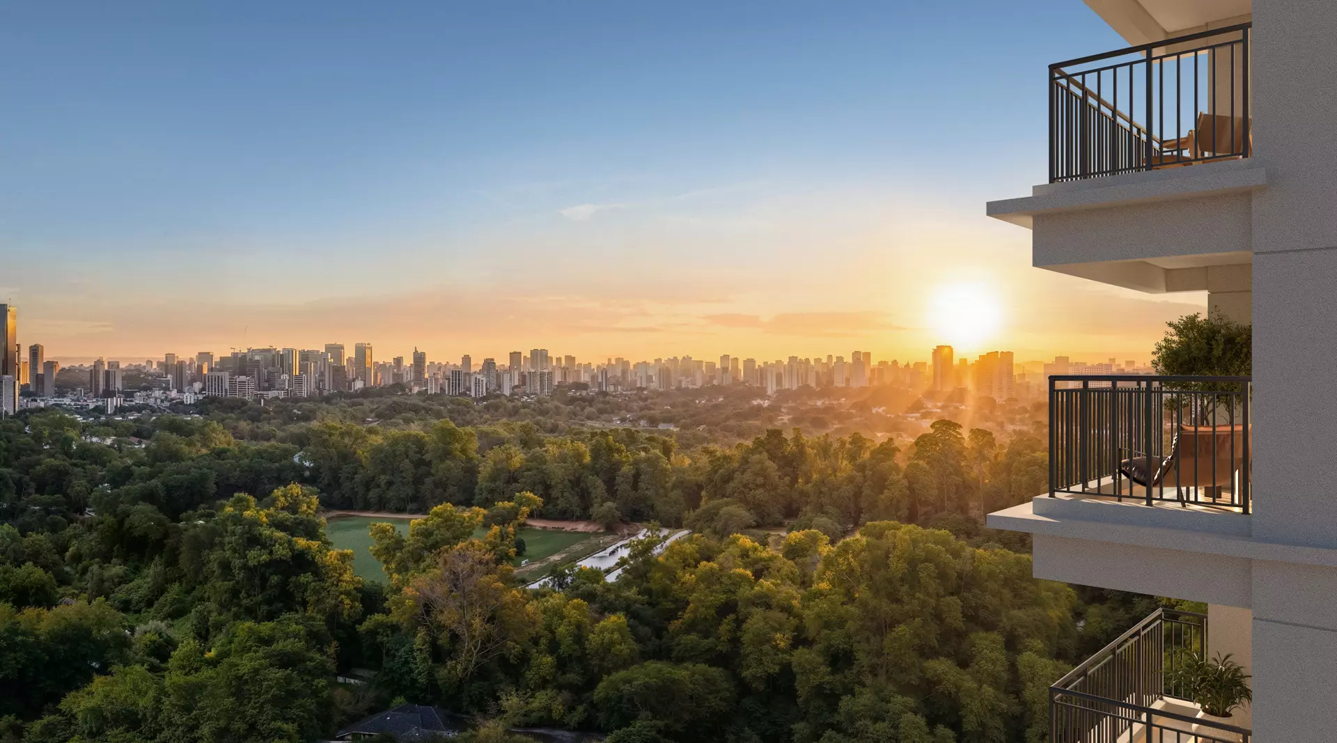 Jardins Da Hípica Em Santo Amaro Com Vista Para O Verde Da Região