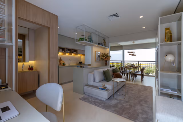 Living do Apartamento de 80m² - Universo Tatuapé Esfera
