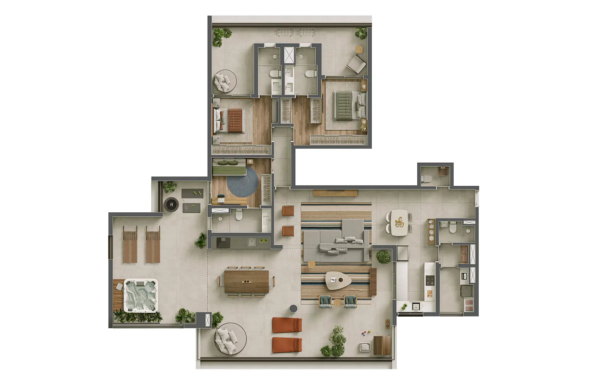 Ibiti Alto da Boa Vista - Planta Penthouse de 243m² com 3 Suítes 