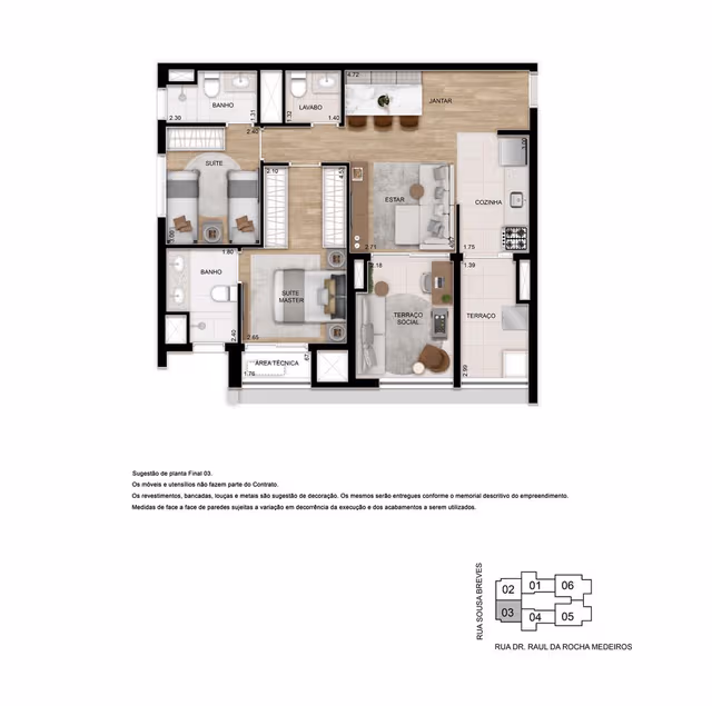 Universo Tatuapé Esfera - Planta Planta de 76m²