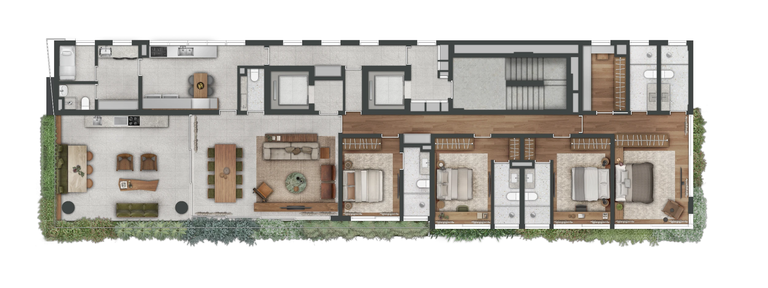 CLARA Jardins - Planta Planta Tipo 02 - Padrão - 305m²