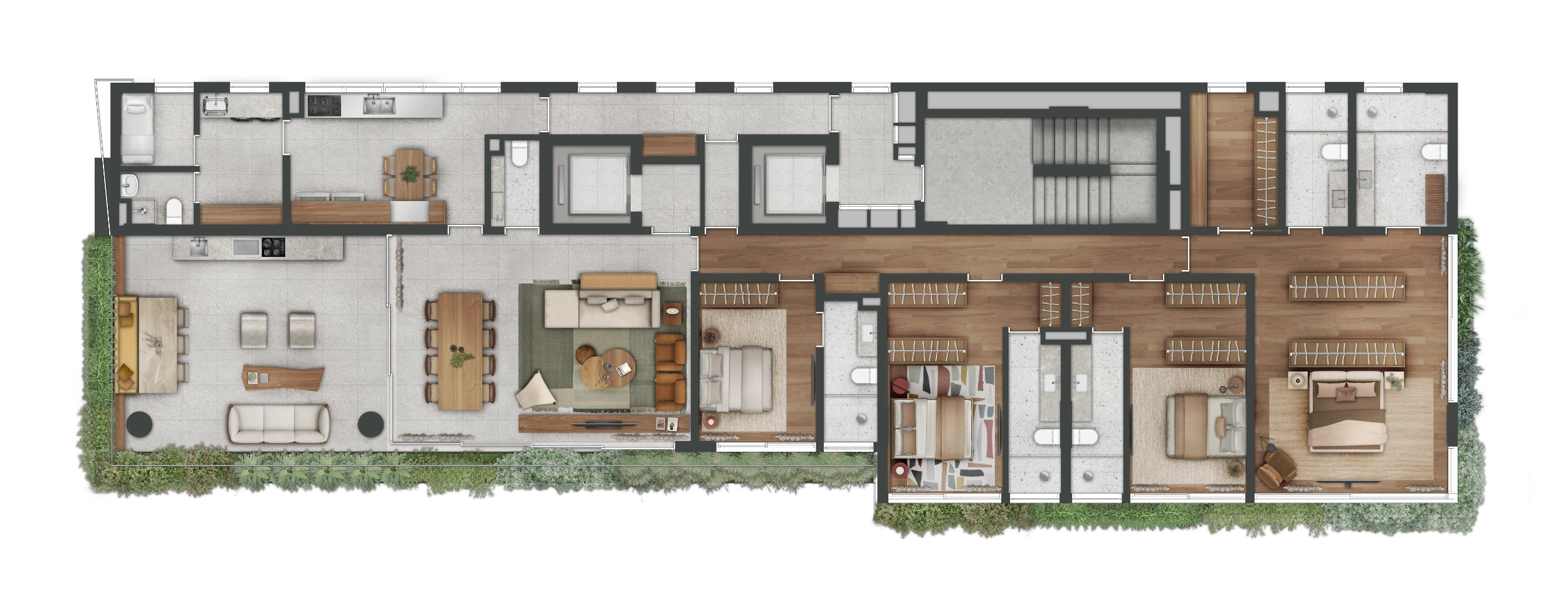 CLARA Jardins - Planta Planta Tipo 01 - Padrão - 326m²
