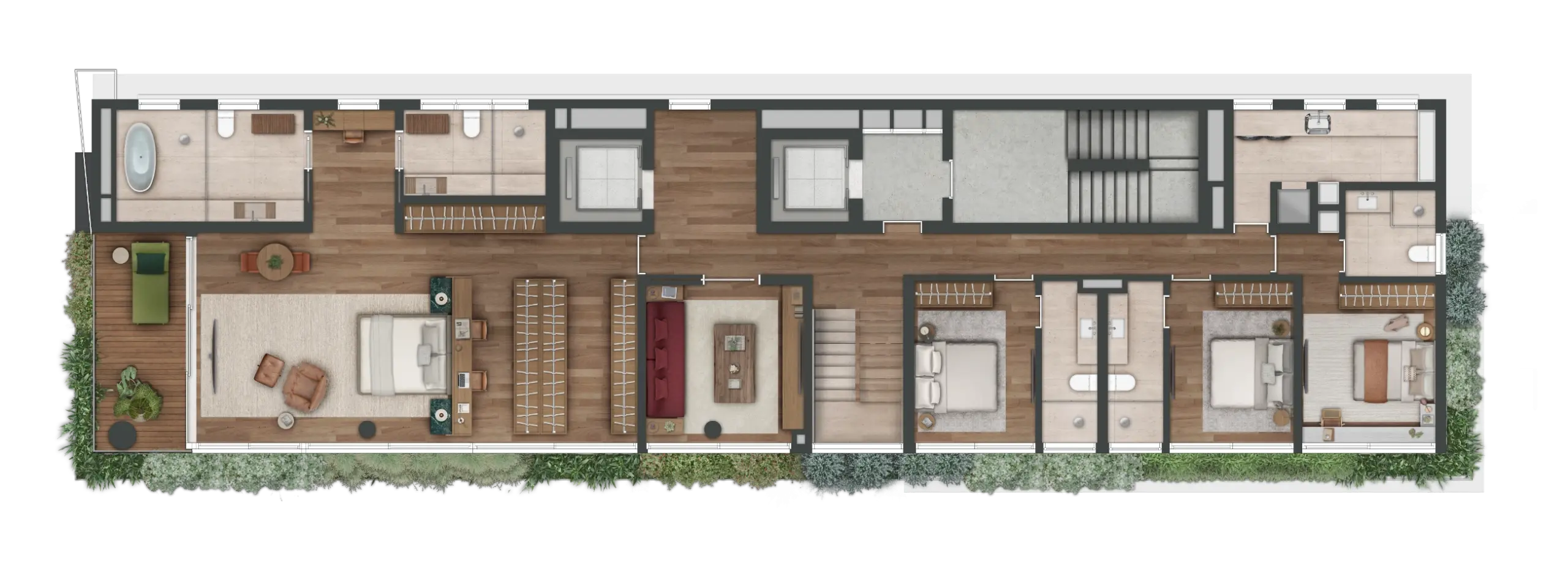 CLARA Jardins - Planta Planta Duplex - 517m² - Piso Inferior 