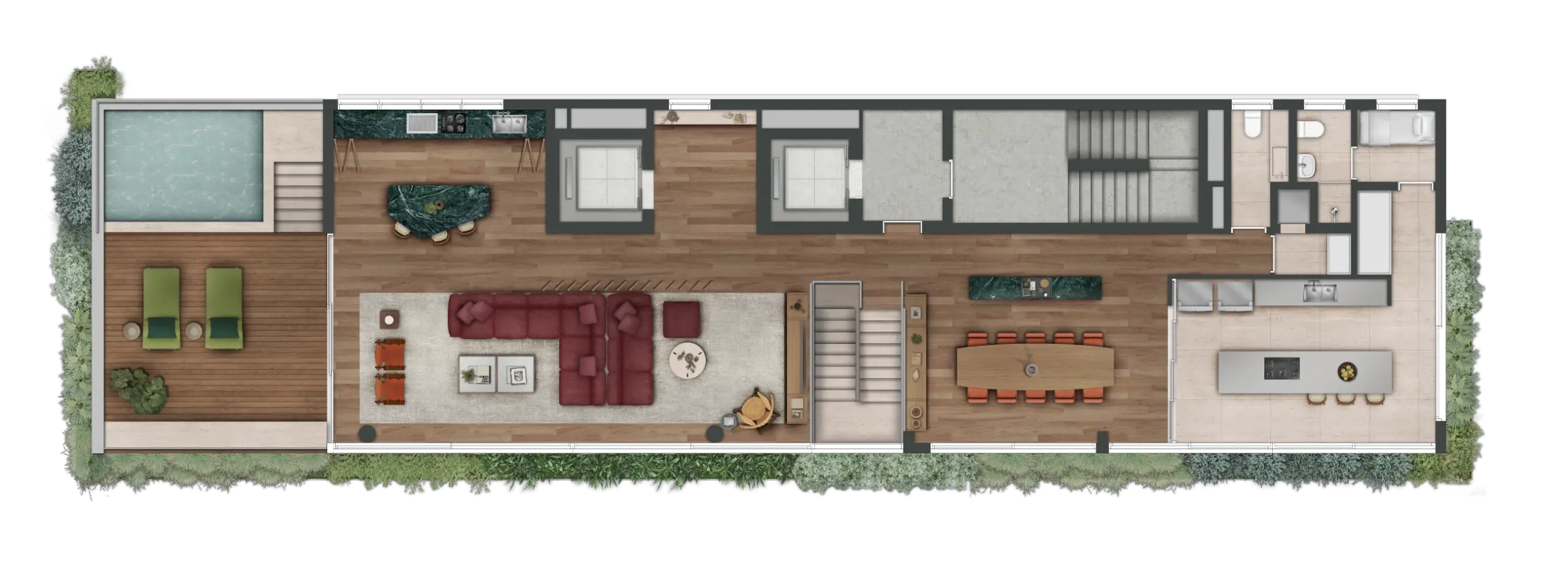 CLARA Jardins - Planta Planta Duplex - 517m² - Piso Superior 