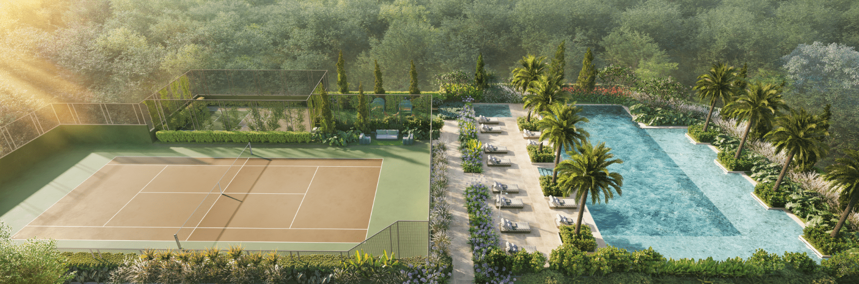 LA GALERIE Moema — quadra de tênis com lounge e Piscina Descoberta, diferencial do projeto em Moema